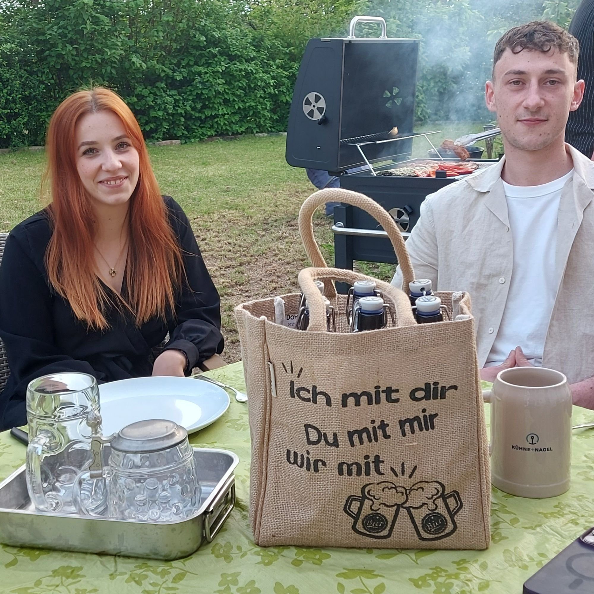 Bierträger Flaschenkorb Männer, Vegan Ich Flaschenkorb Lustiger Jute Flaschentasche mit dir Geschenke Domelo für Aufdruck