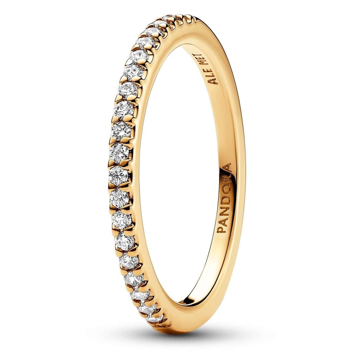 Pandora Fingerring 162999C01, für Damen-Ring Funkelndes Band Goldfarben