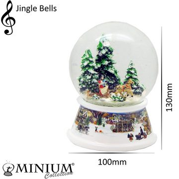 MINIUM-Collection Schneekugel Kutschfahrt auf Sockel Landschaft mit Spieluhr 10 cm