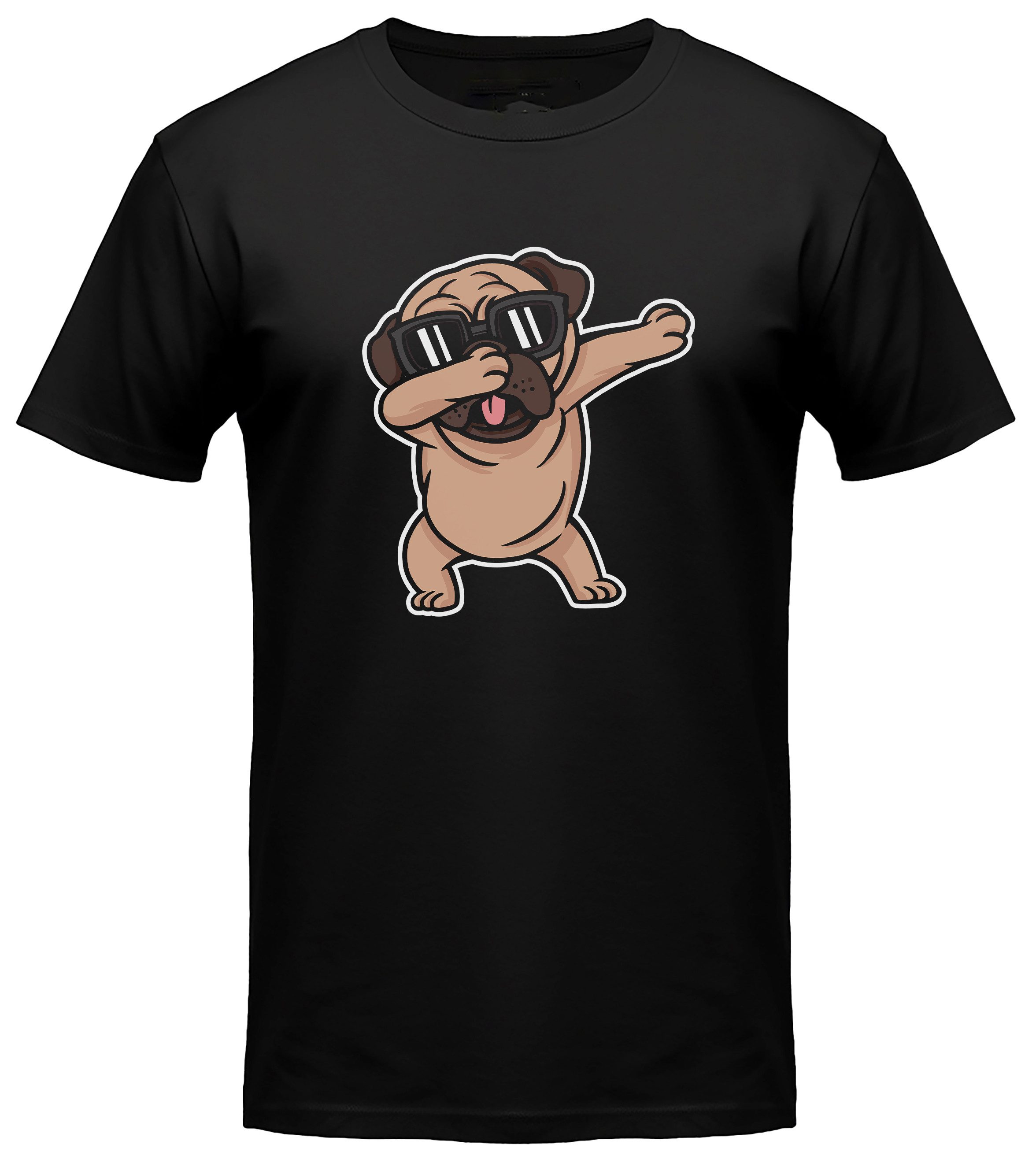 MyDesign24 T-Shirt Hunde print Shirt Dab Hunde T-Shirt schwarz kurzarm Regular Fit i238