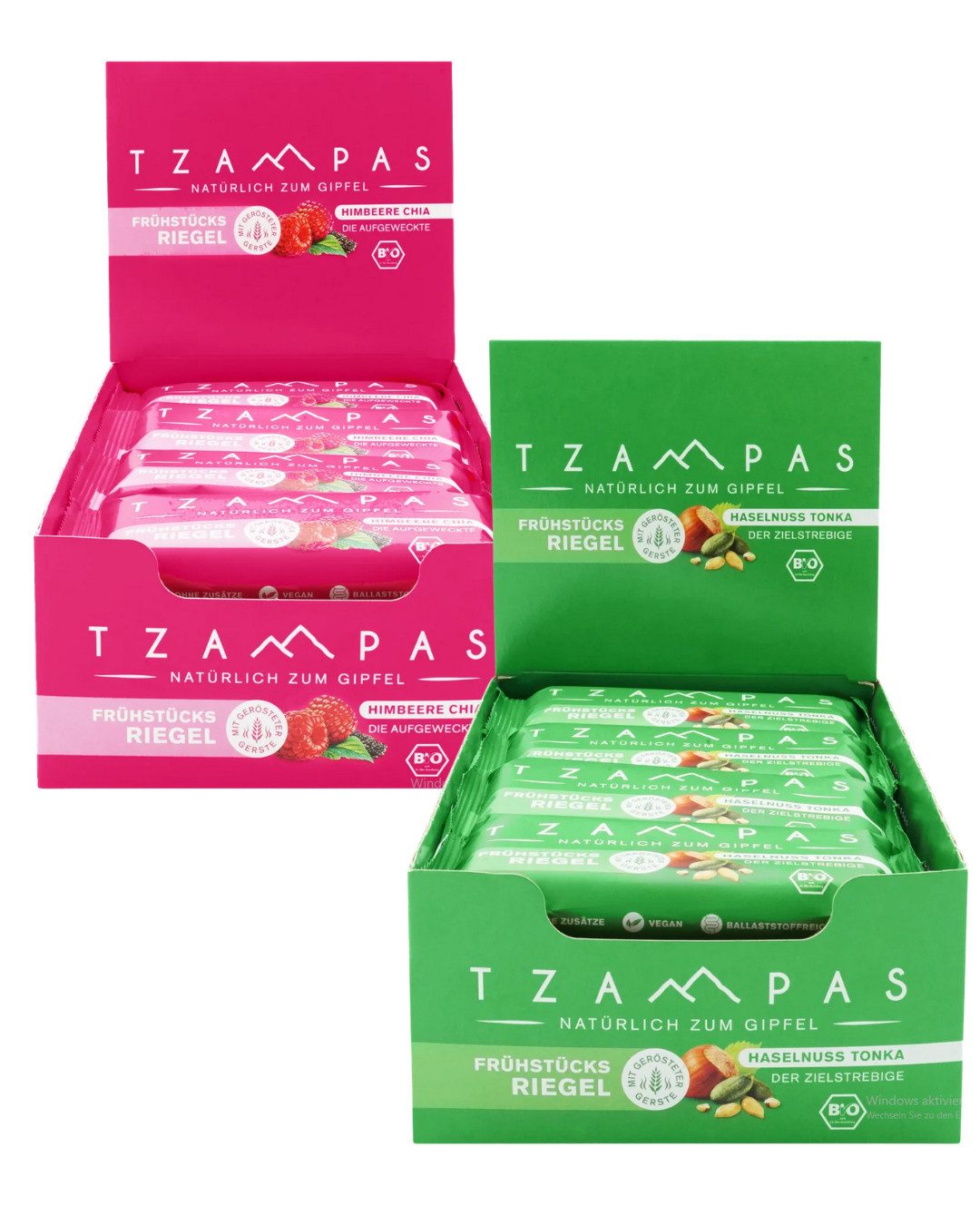 Tzampas Riegel BIO Energieriegel 16x Sport/Frühstücksriegel mit Superfoods Vegan, Ohne Zusatz von raffiniertem Zucker