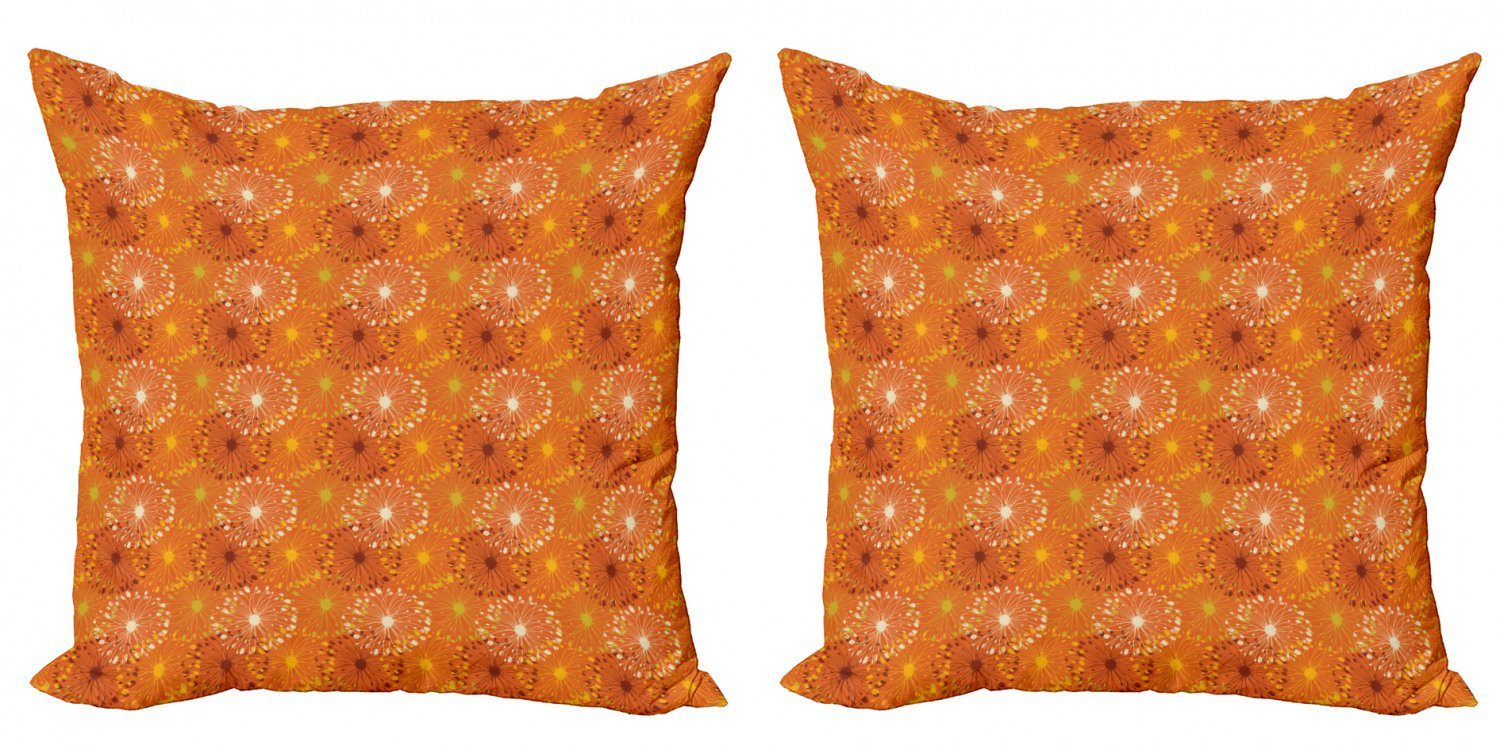 Accent Abakuhaus Modern Doppelseitiger Digitaldruck, Stück), Orange (2 Grunge-Radialmuster Kissenbezüge