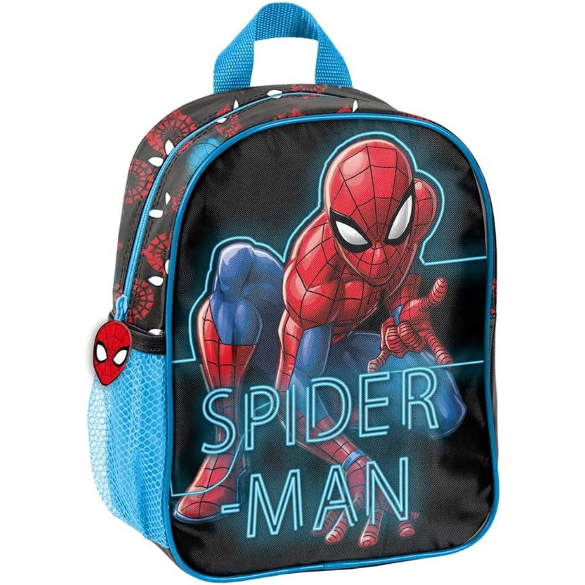 GOLDKIDS Schulranzen Spiderman Marvel Lizenz Ware Rucksack (Kinder Schultasche Kindergarten mit, 1-tlg., Aufdruck Kinderrucksack für Jungen Kinder), Geschenk inkl. leuchtende Anhänger