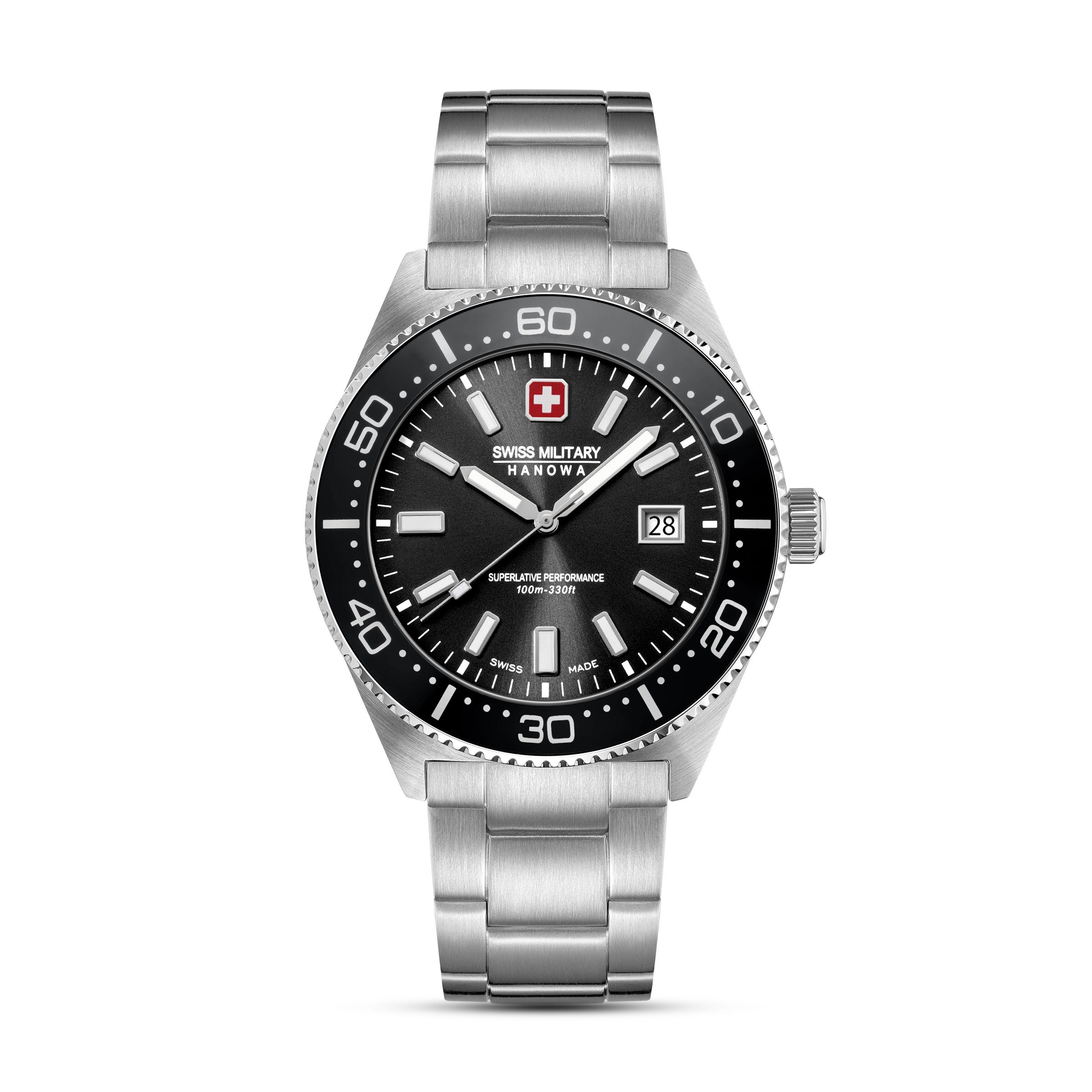 Swiss Military Hanowa Quarzuhr Nomad SMWGH0004903, Armbanduhr, Herrenuhr, Swiss Made, Edelstahlarmband, analog, Tag