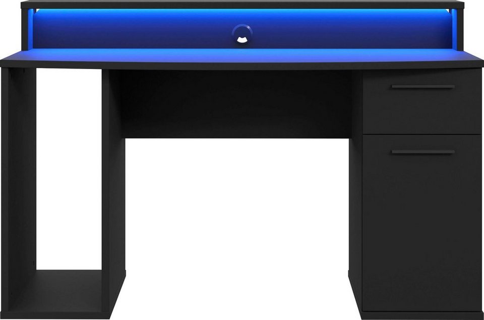 FORTE Gamingtisch Ayo, mit LED-RGB Beleuchtung, moderner Schreibtisch, Breite  140 cm