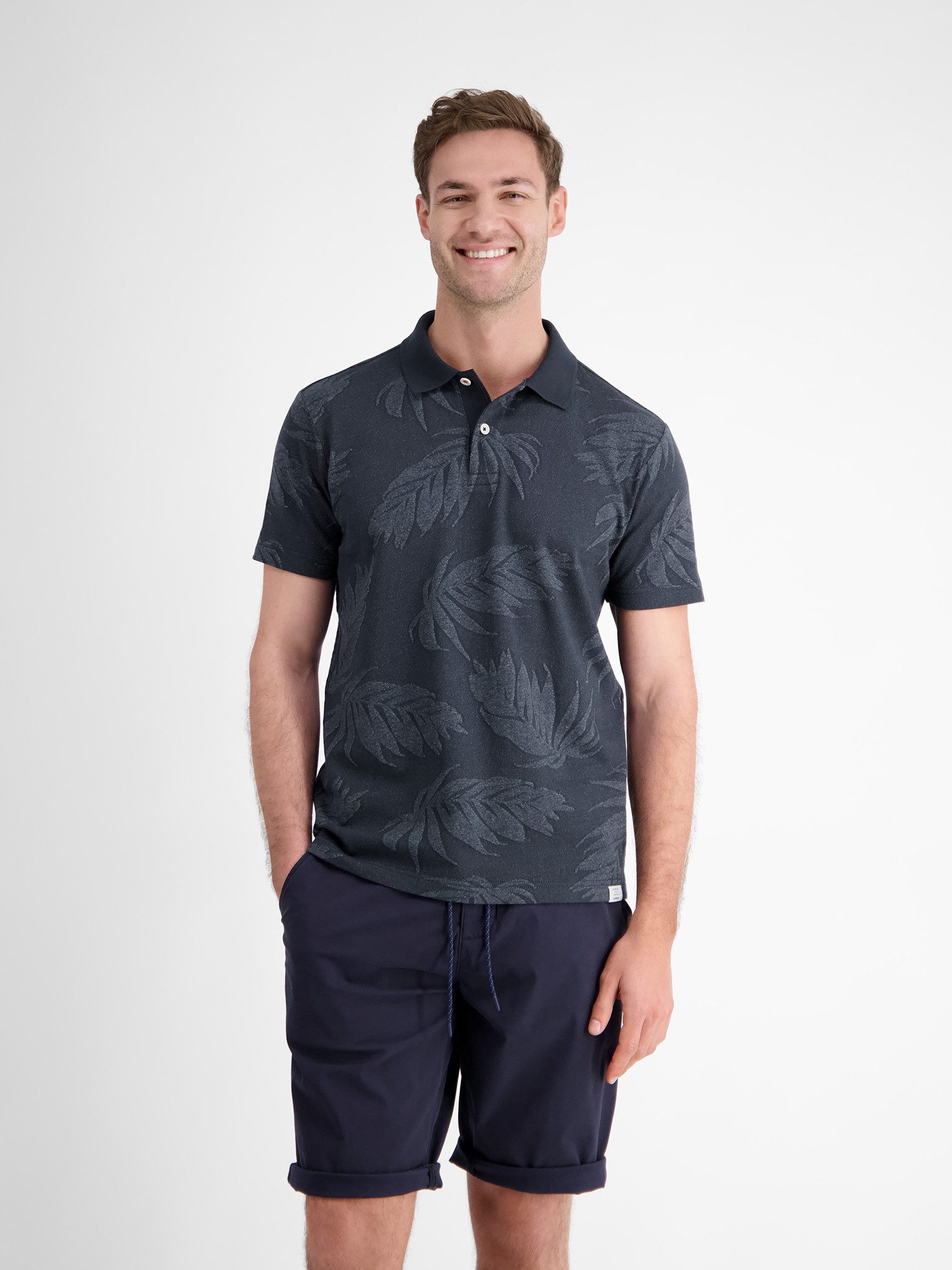LERROS Poloshirt mit All-Over Print günstig online kaufen