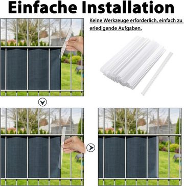 AUFUN Sichtschutzstreifen PVC Befestigungsclips Zaunfolie robust, (50-St), für PVC Sichtschutzstreifen Sichtschutz