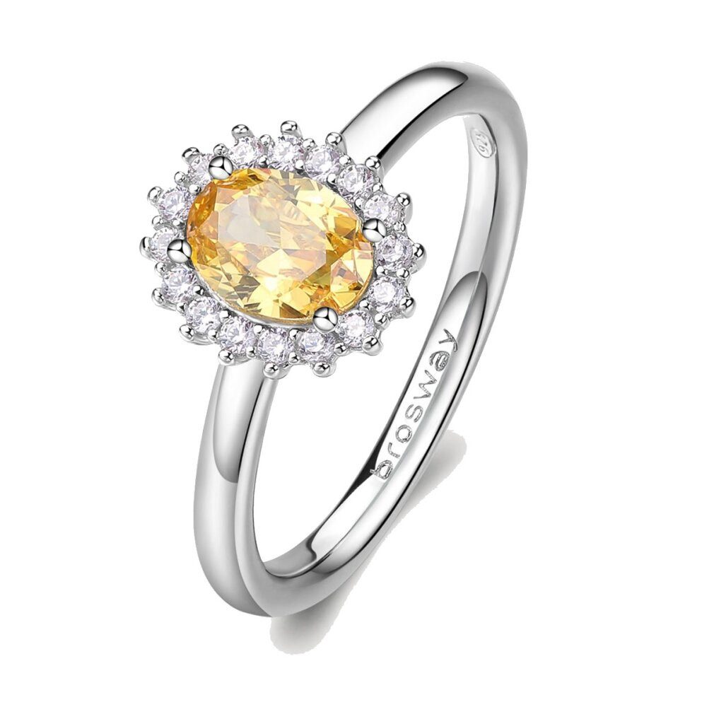 Brosway Fingerring Fancy Energy Yellow FEY65 eleganter Silberring - Kreislauf: 52 mm