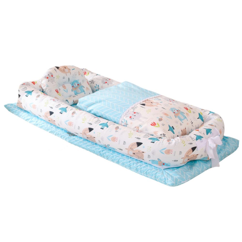 Kuschelnest 100% Baumwolle Babynest Mit Kissen Und Decke Antiallergische Faser