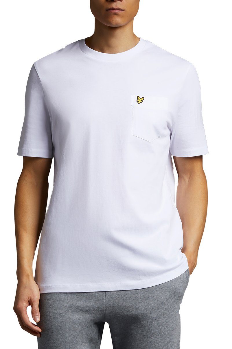 Lyle & Scott T-Shirt Baumwolle, Mit Logo, Rundhalsausschnitt Und Tasche Weiß