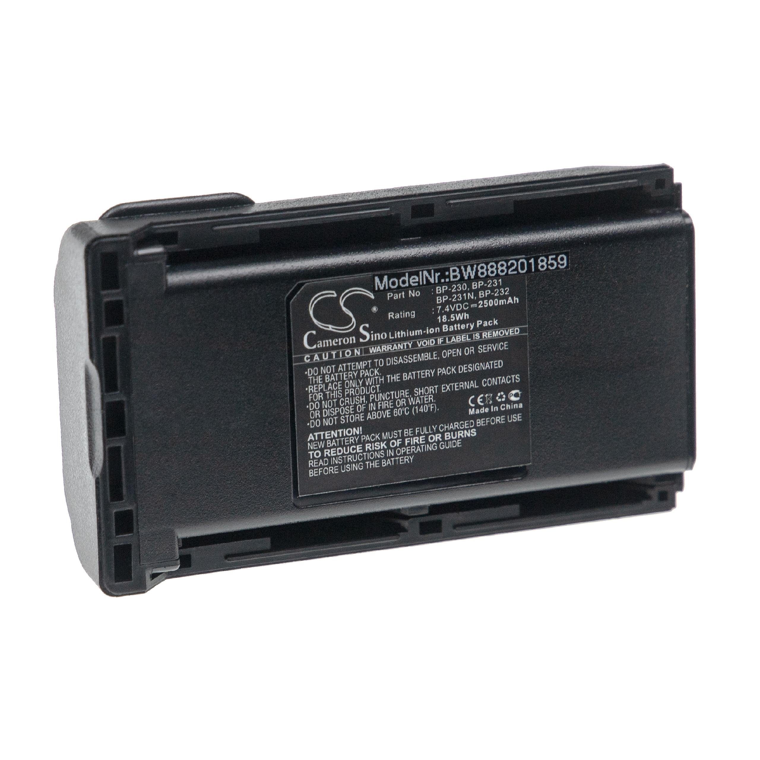 vhbw passend für Icom IC-F14, IC-F15, IC-F16, IC-4011, IC-A14, IC-A14S, Akku 2500 mAh