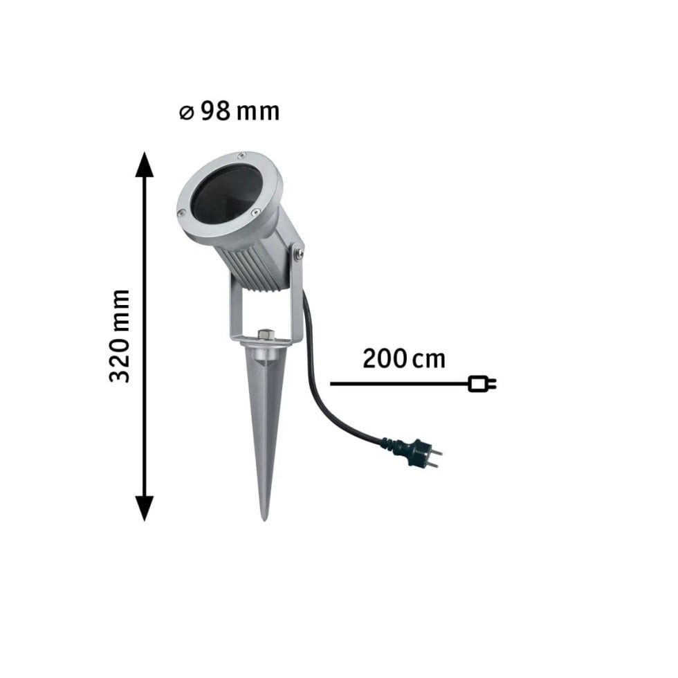 Paulmann Gartenstrahler Paulmann Lichtspieß Garten Spot Light max. 1 x, Ohne Leuchtmittel, Dimmbar ohne Bewegungsmelder