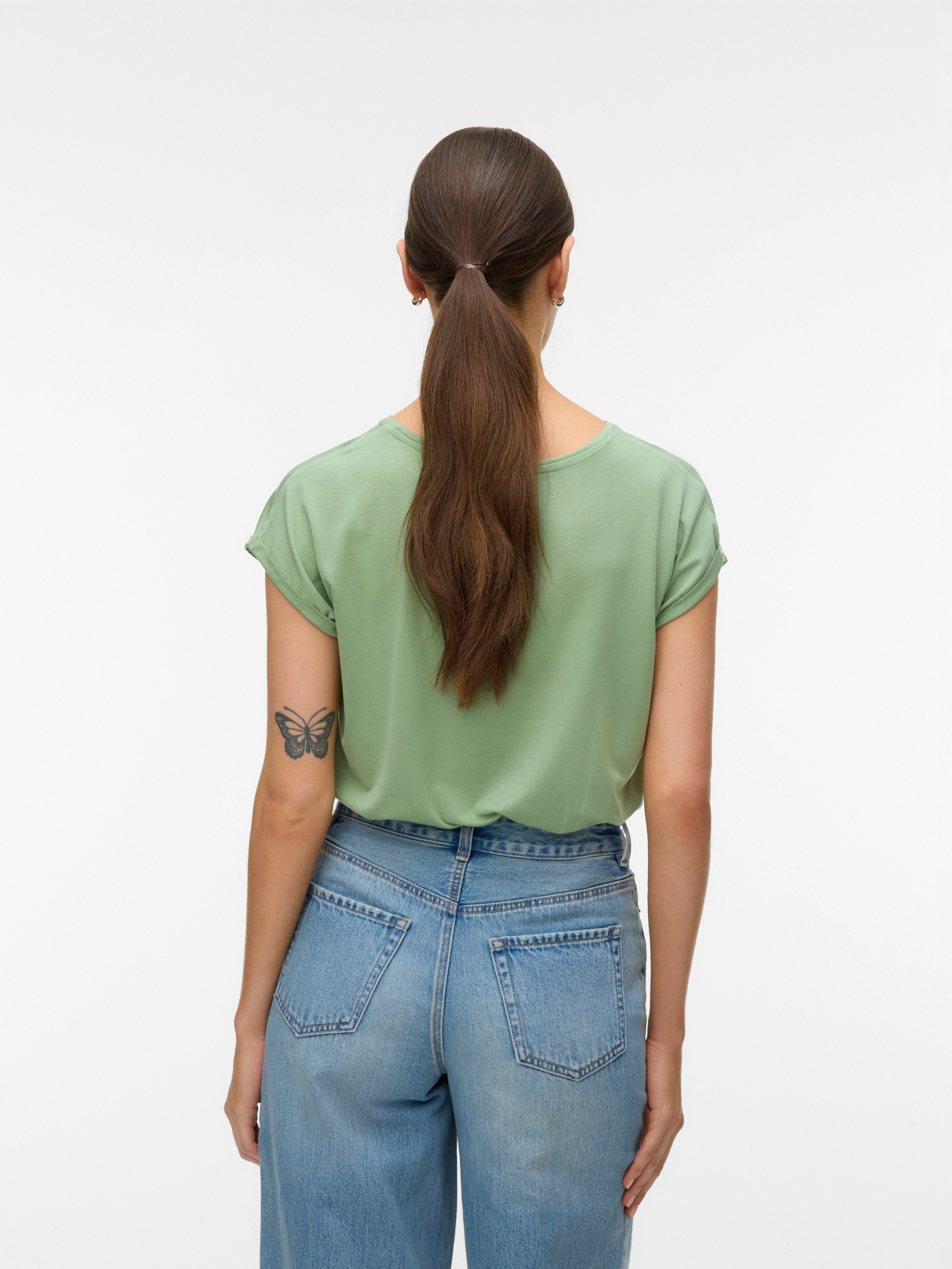 Vero Moda Rundhalsshirt VMAVA PLAIN SS TOP GAJRS NOOS Materialmix, regular günstig online kaufen