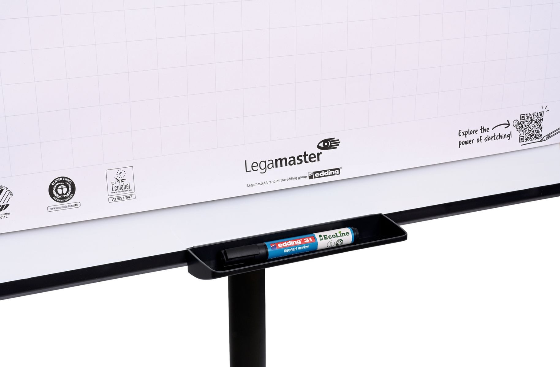 LEGAMASTER Standtafel Flipchart Sketch Easy mobil Rundfuß schwarz