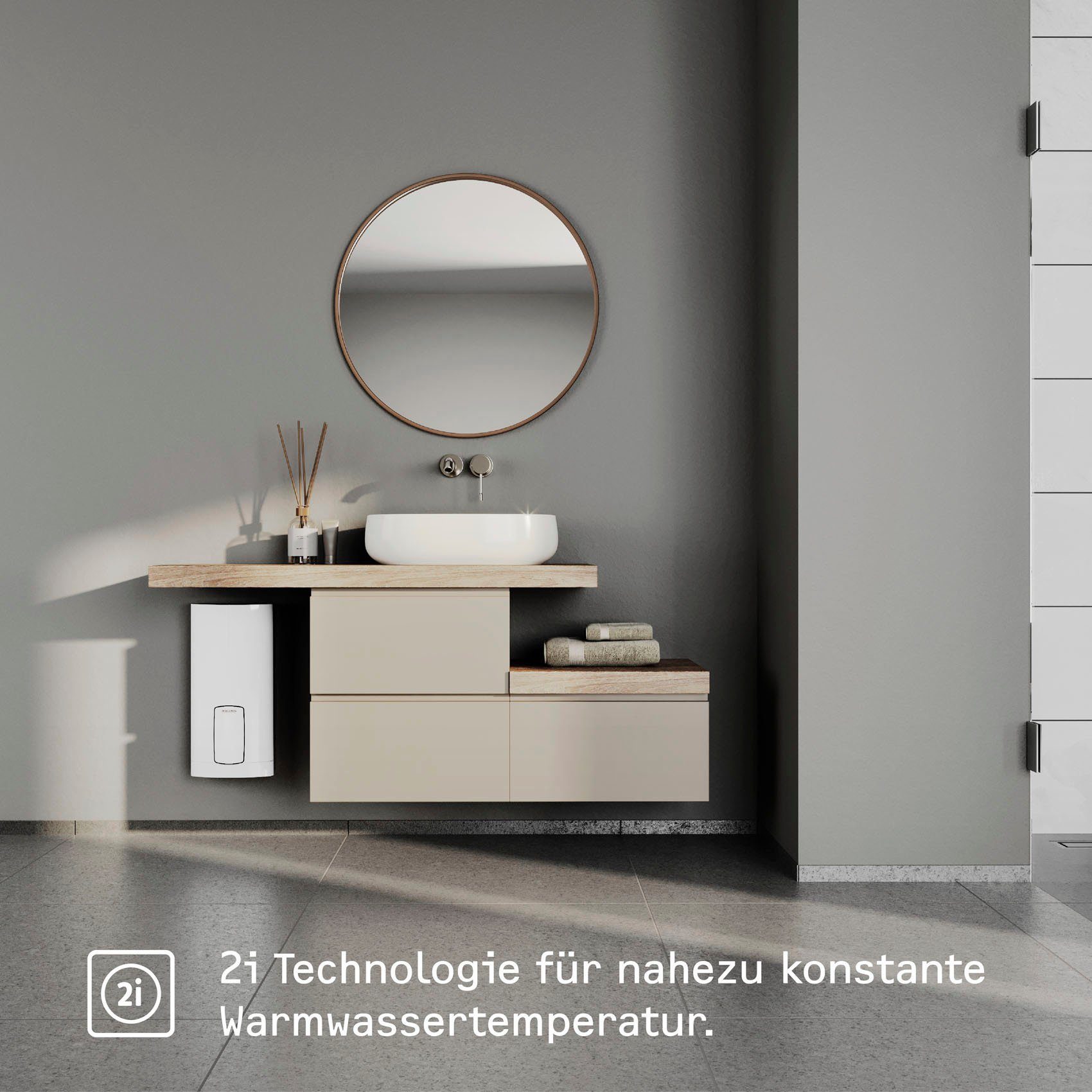 STIEBEL ELTRON Komfort-Durchlauferhitzer HDB-E 18/21/24 Trend, elektronisch, min. 20 °C, max. 60 °C, 2i Technologie für nahezu konstante Warmwassertemperatur