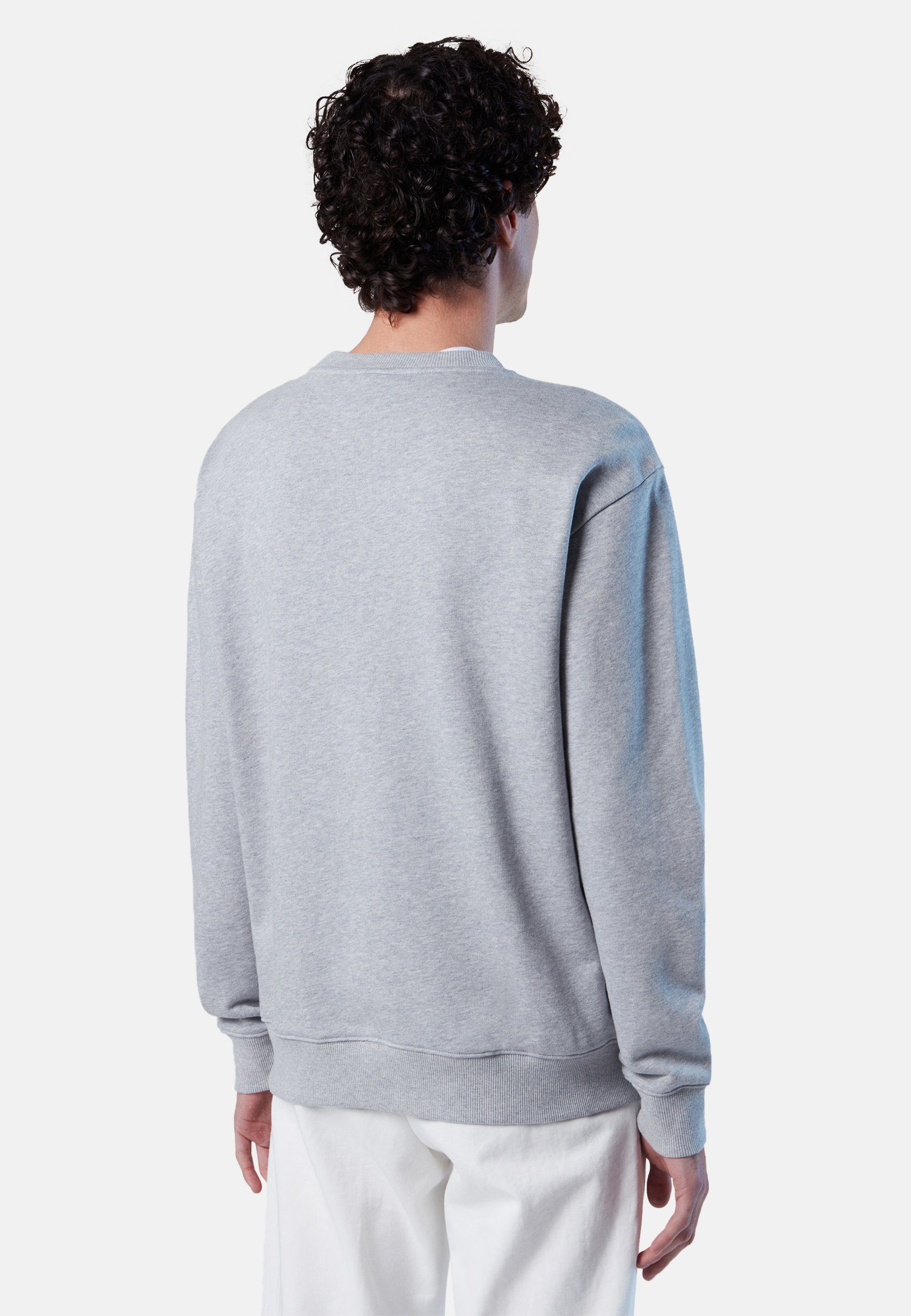 North Sails Brust-Print grey mit Sweatshirt Fleecepullover