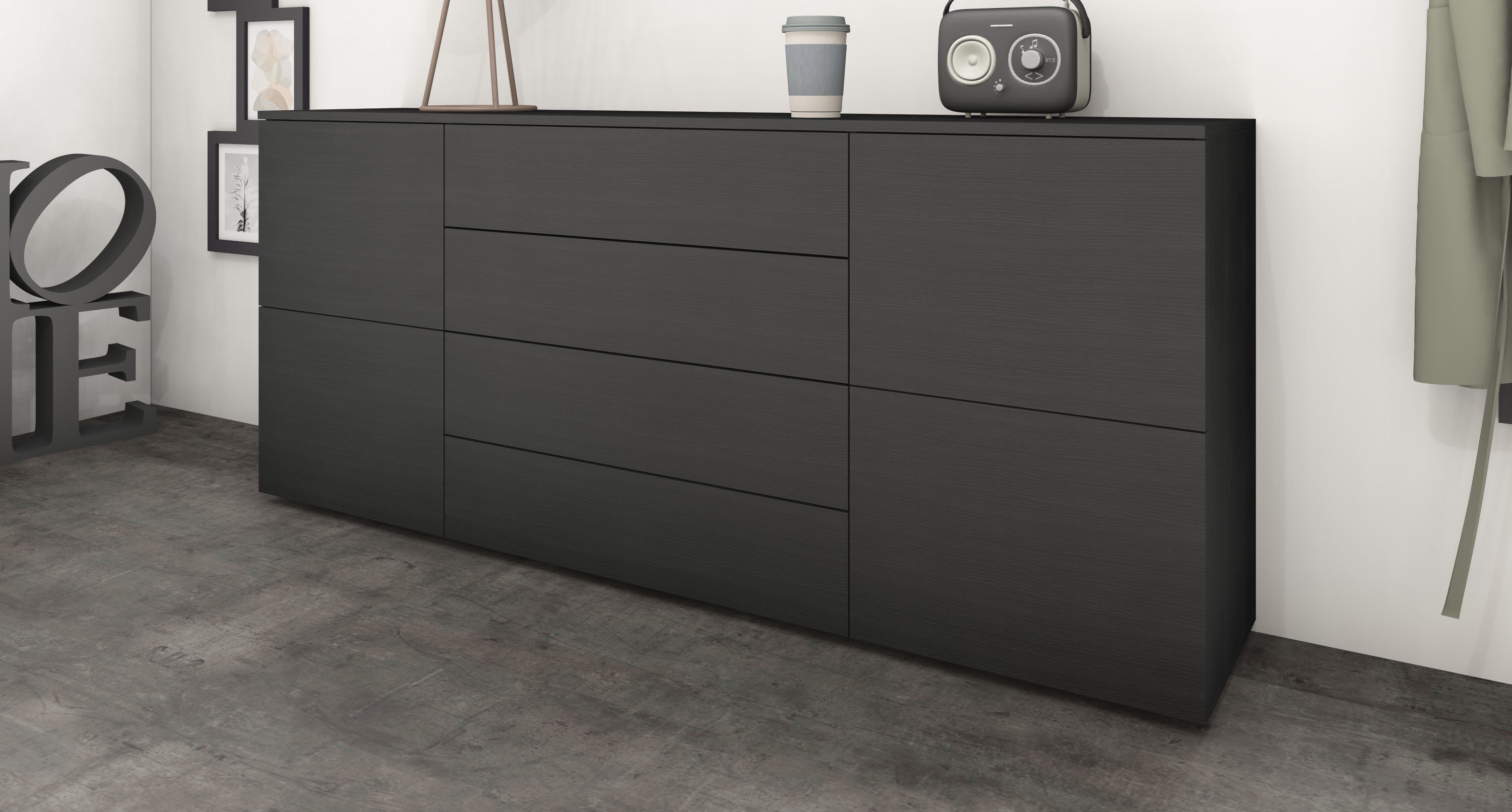 borchardt Möbel Sideboard Rova, Kommode Breite 166 cm, Breite 166 cm
