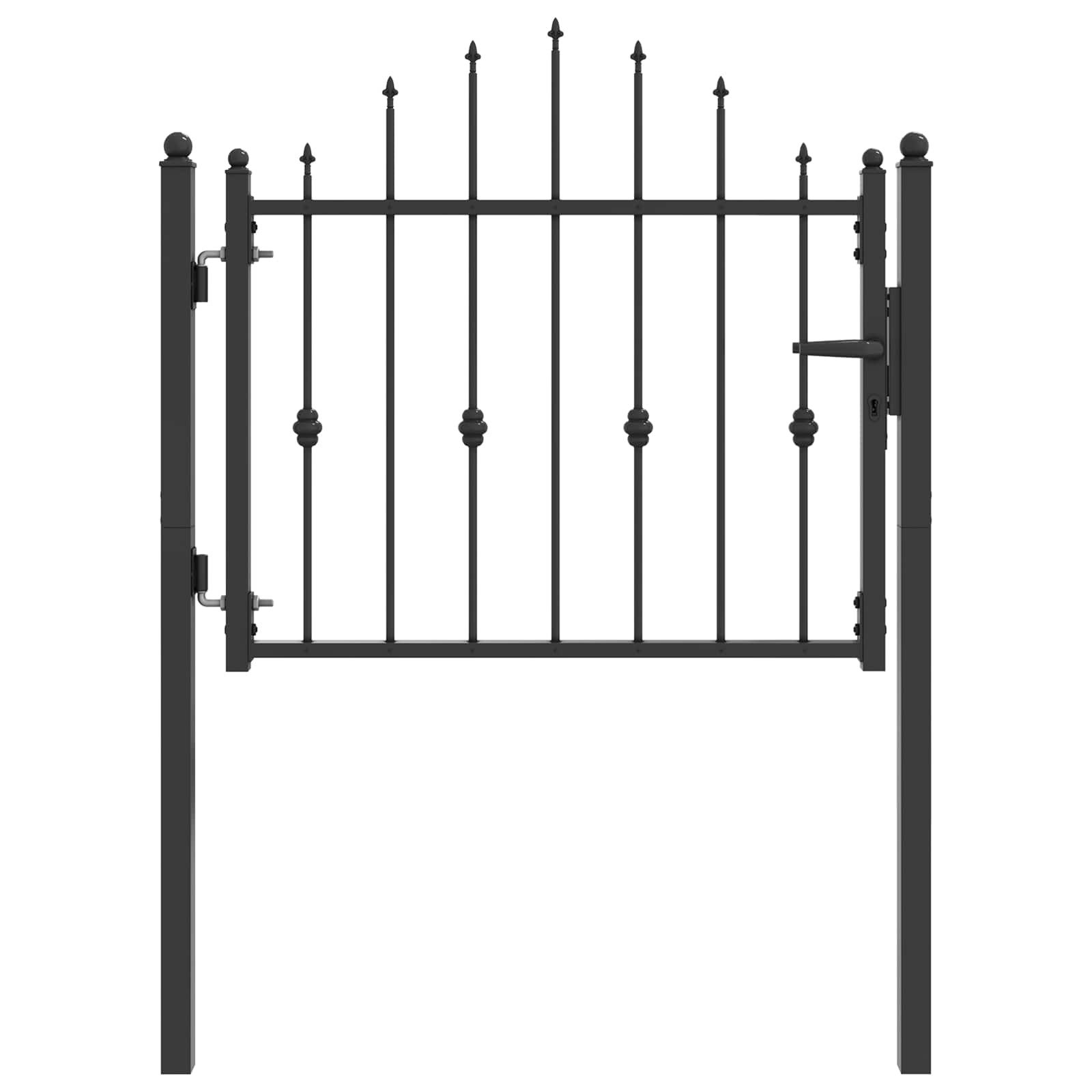 vidaXL Gartentor Zauntor ASTEN 100 x 75 cm Metall Schwarz Abschließbar