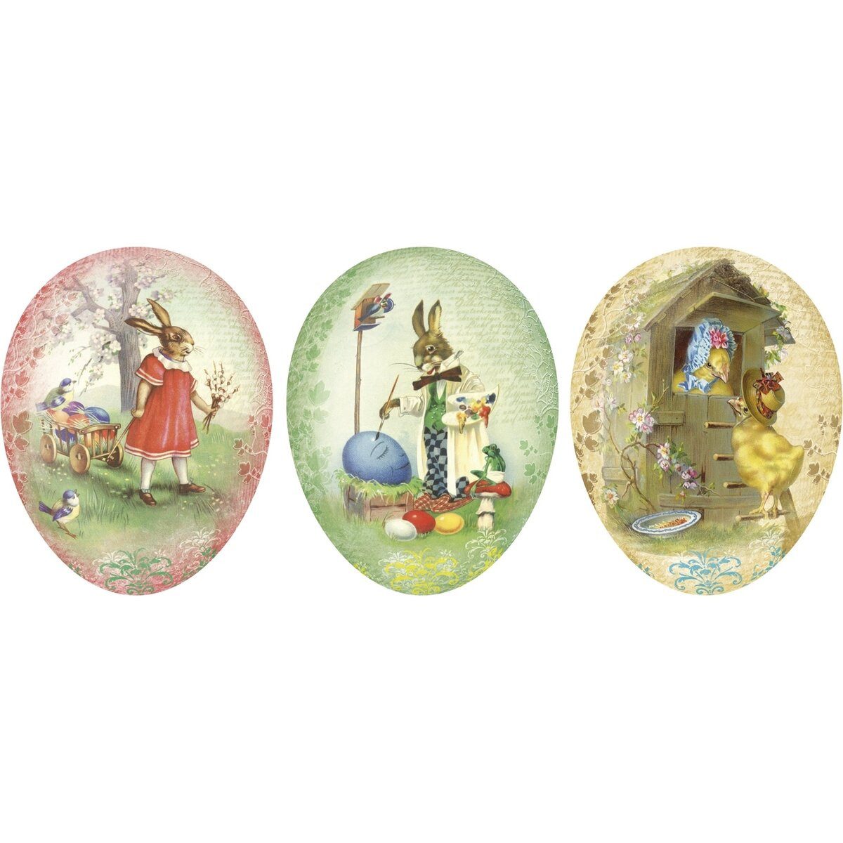 Nestler GmbH Feinkartonagen Papierdekoration Füllei Ostern - Ø 12 cm Vintage II sortiert.