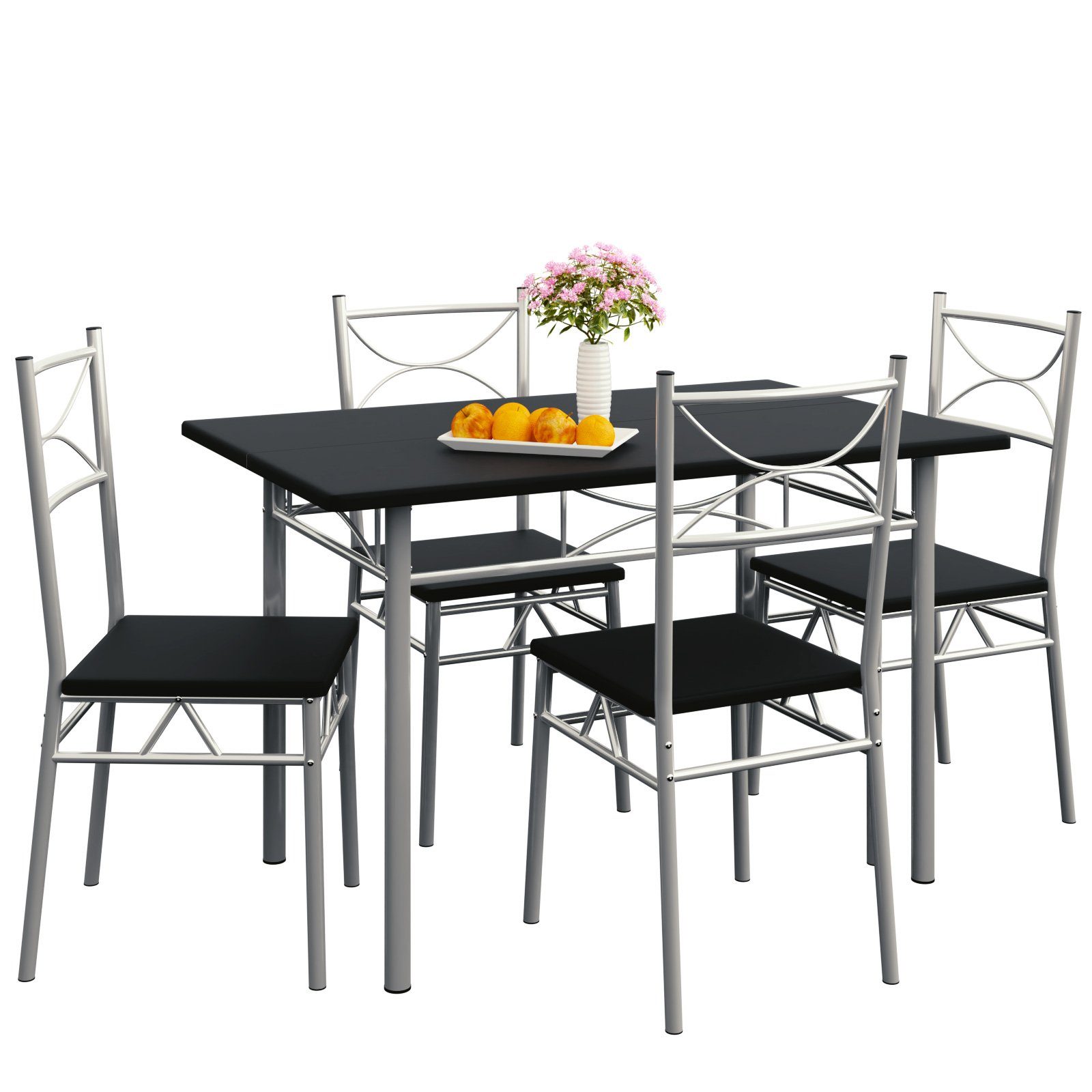 Casaria Esstisch »Paul« (5-St), Sitzgruppe Küchentisch mit 4 Stühlen für  Esszimmer Küche Essgruppe Tisch Stuhl Set - Eiche Dunkel online kaufen |  OTTO