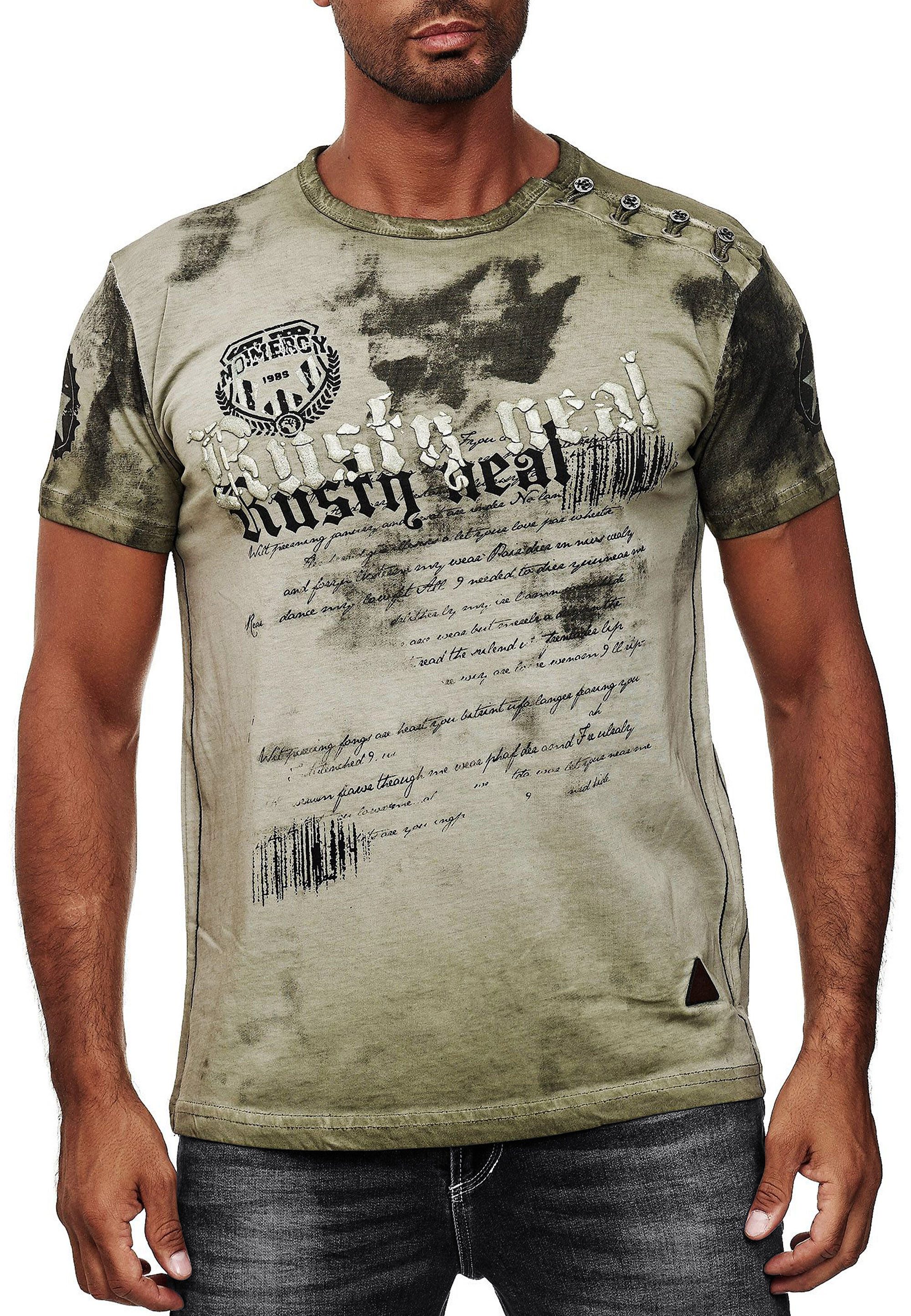 R-NEAL T-Shirt Herren T-Shirt Verwaschen mit günstig online kaufen