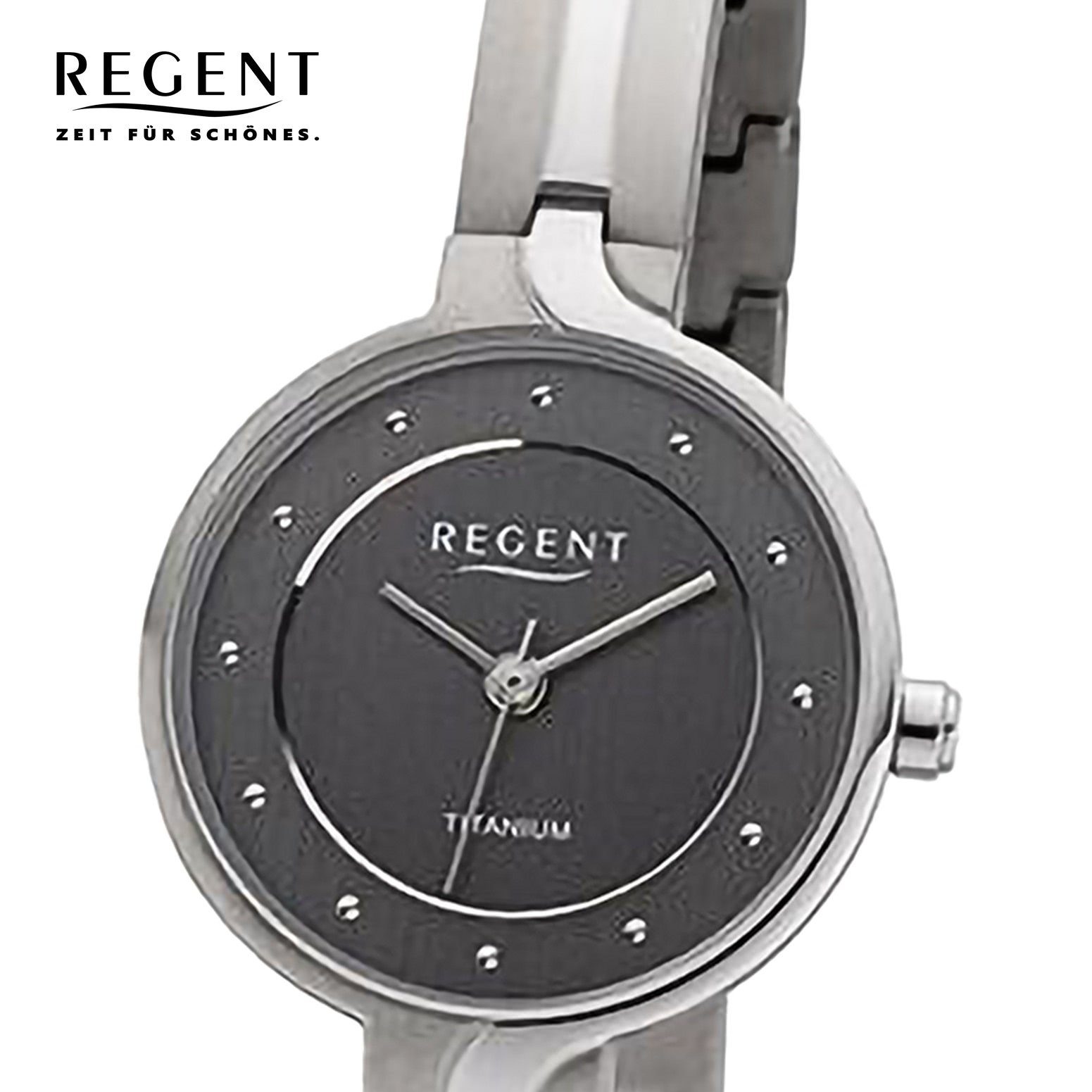 Regent Quarzuhr Regent Damen Armbanduhr Analog, (Analoguhr), Damen Armbanduhr rund, extra groß (ca. 26mm), Metallarmband