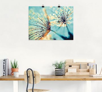 Artland Wandbild Pusteblume aqua, Blumen (1 St), als Leinwandbild, Poster, Wandaufkleber in verschied. Größen