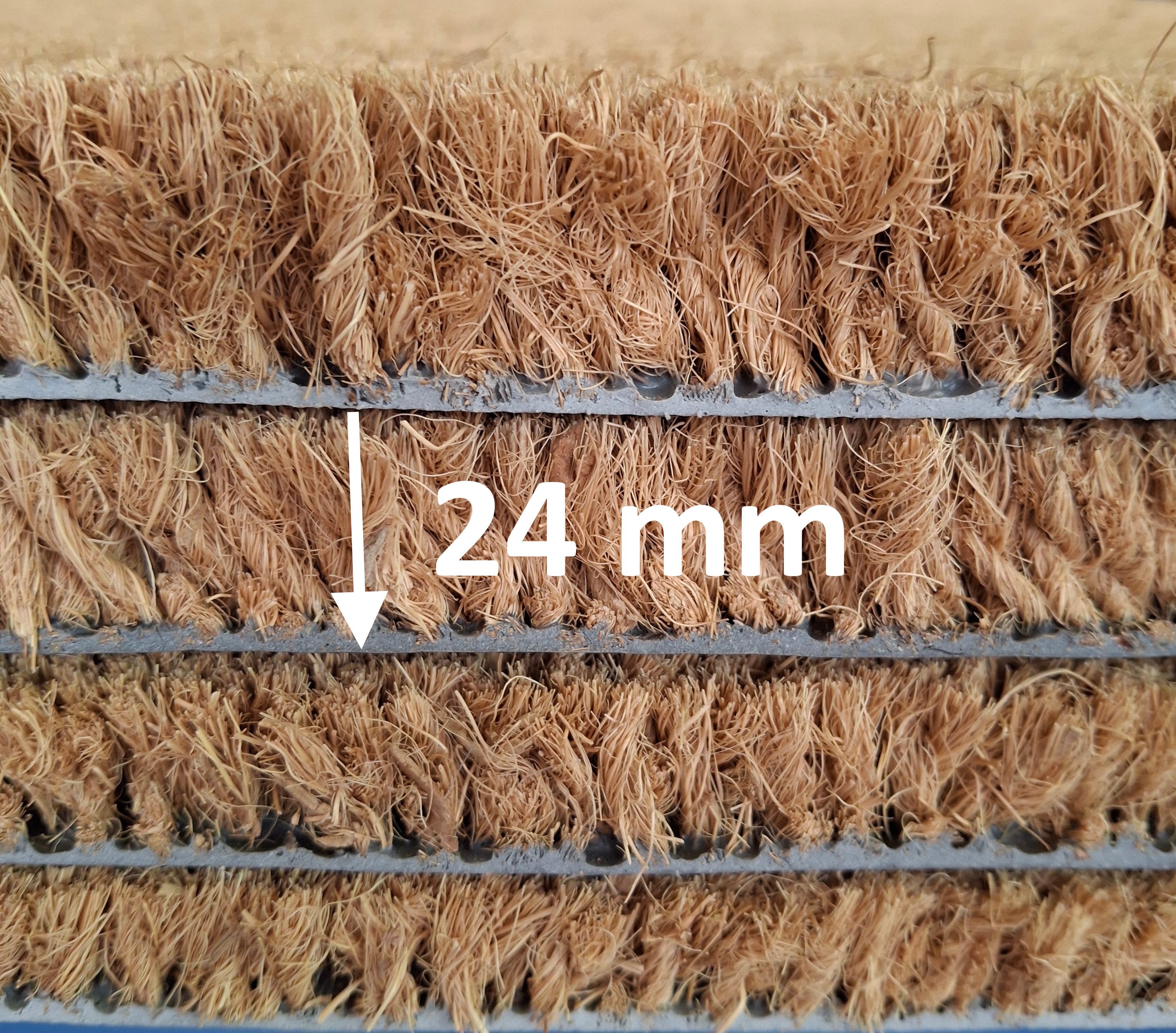 Mertex Fußmatte Fußmatte Kokos Läufer Meterware Naturprodukt, rutschfest, zuschneidbar