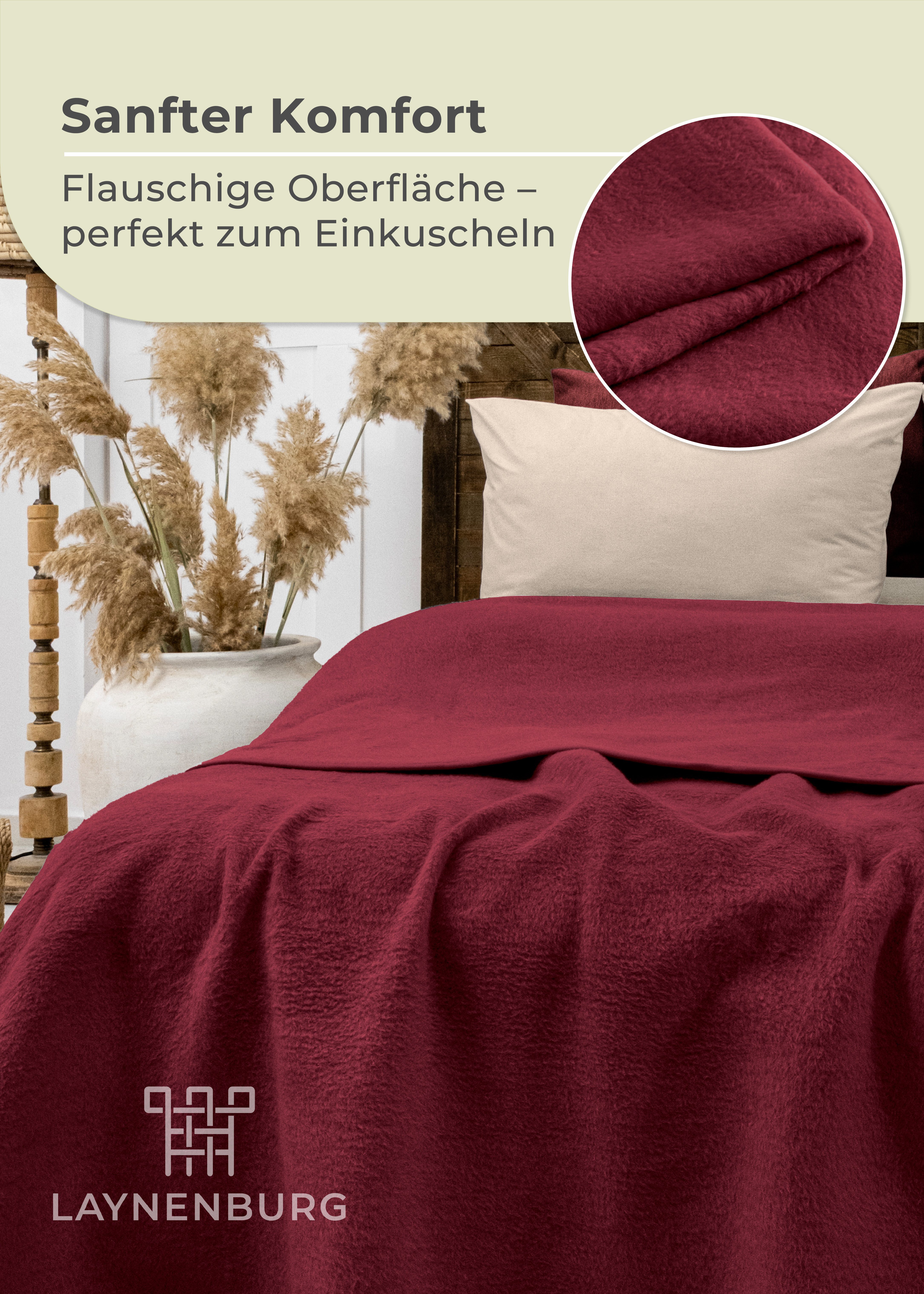Wohndecke Wohndecke aus Baumwolle - Kuscheldecke, Baumwolldecke -, Laynenburg, Decke als Sofa-decke, Couchdecke, Wolldecke aus Baumwollmix – Bild 4 von 5