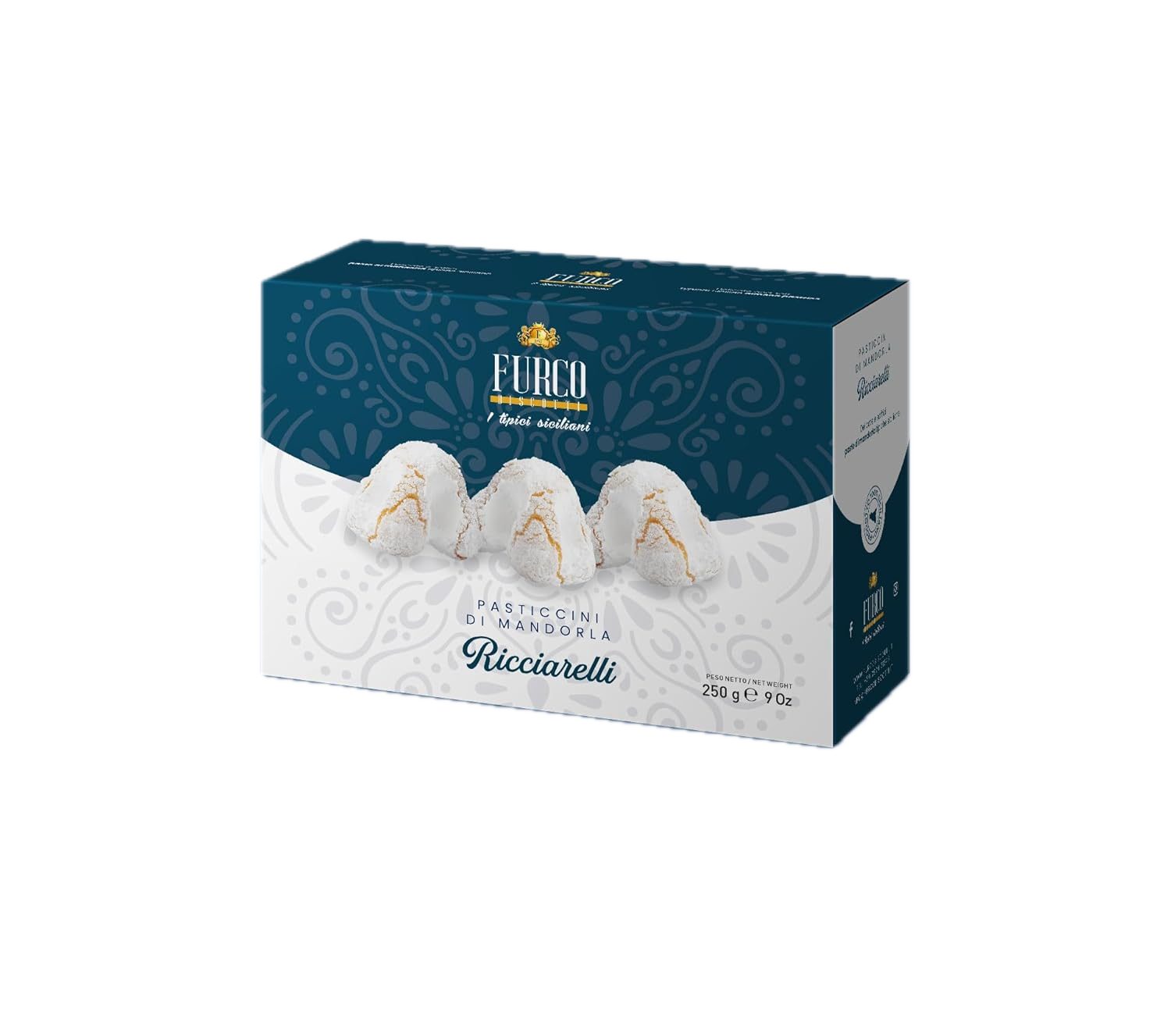 LK Trend & Style Kekse Furco Pasticcini di Mandorla Ricciarelli, 250 g, (Italienisches Mandelgebäck), sizilianisches Mandelgebäck für Espresso & Kaffee oder Tee