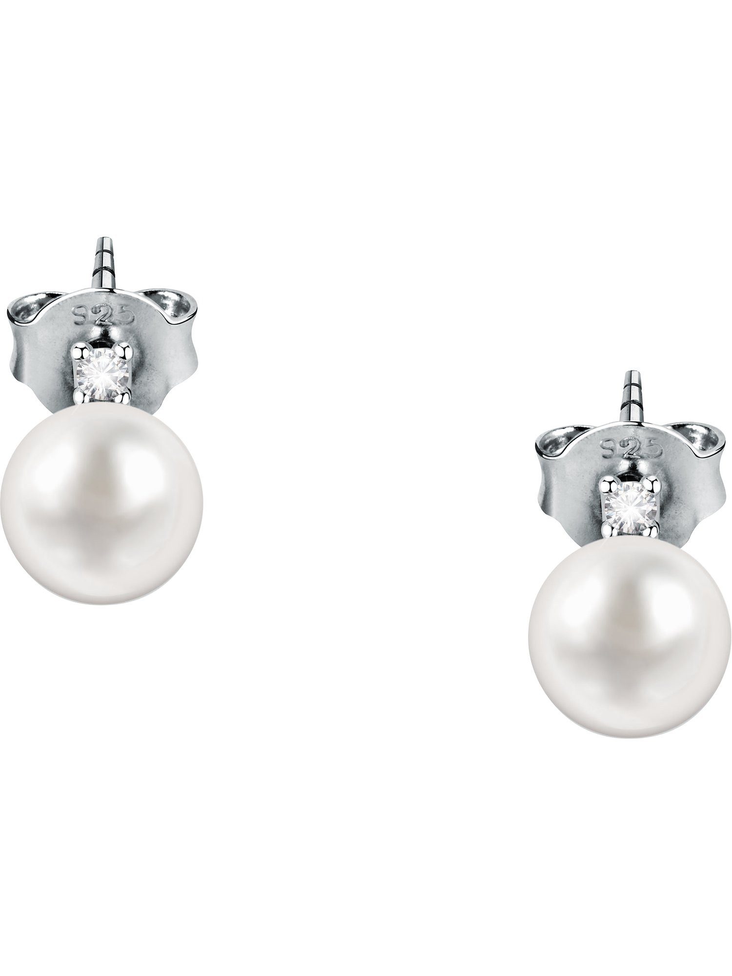 FAVS Paar Ohrstecker FAVS Damen-Ohrstecker 925er Silber Süßwasserperle