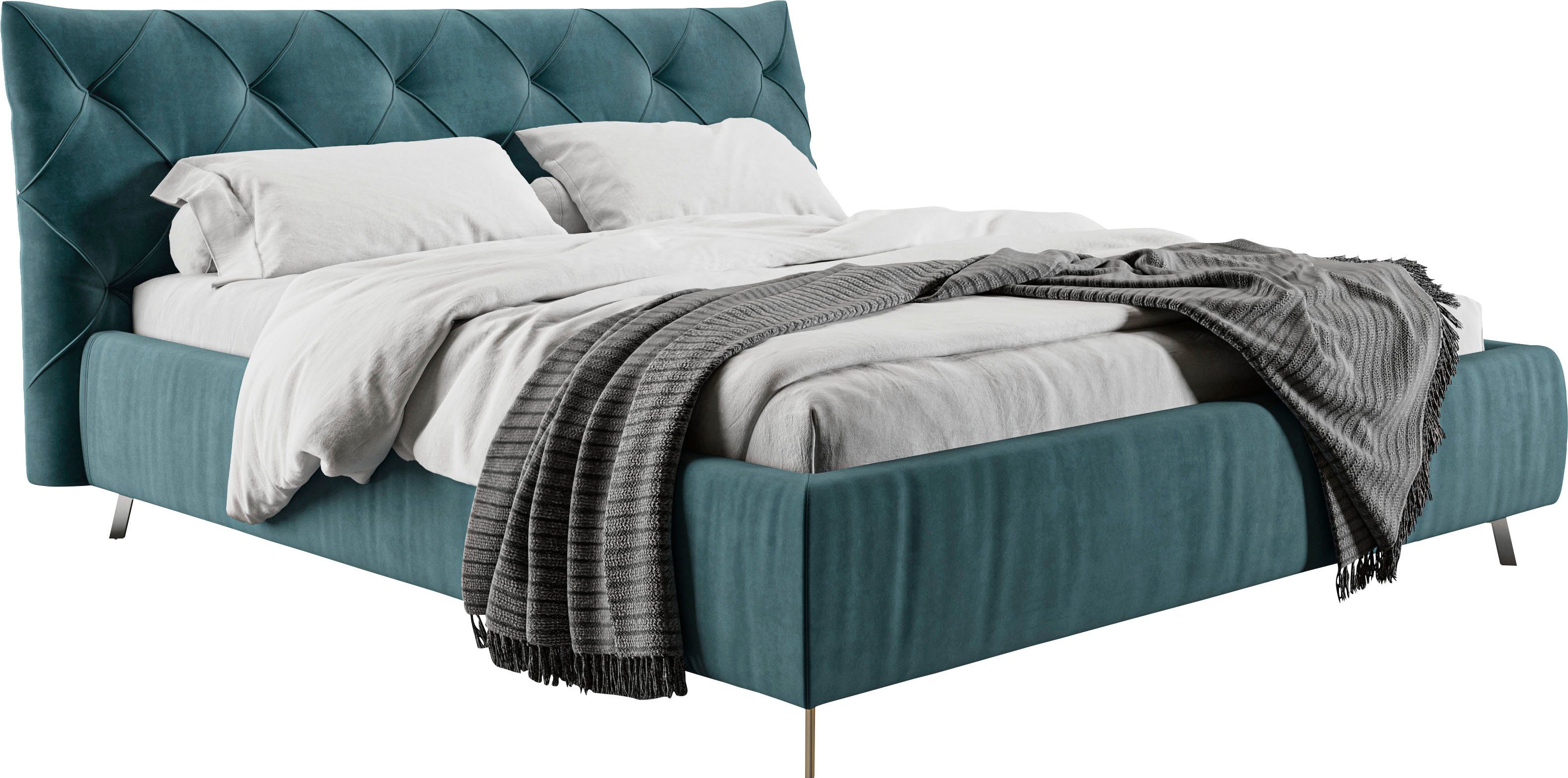 Home affaire Polsterbett Elloree in 4 Breiten bis 200cm, auch in Leder, Kopfteilhöhe 105cm, belastbar bis 280 kg, auch in Überlänge 220cm