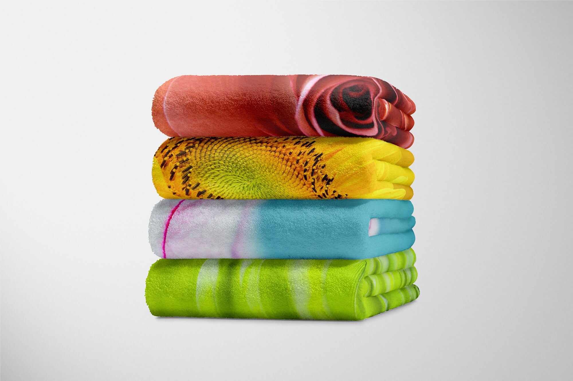 Sinus schöne Handtuch Blüte Baumwolle-Polyester-Mix mit Handtücher Handtuch Art Kuscheldecke (1-St), Makro, Strandhandtuch Fotomotiv Saunatuch