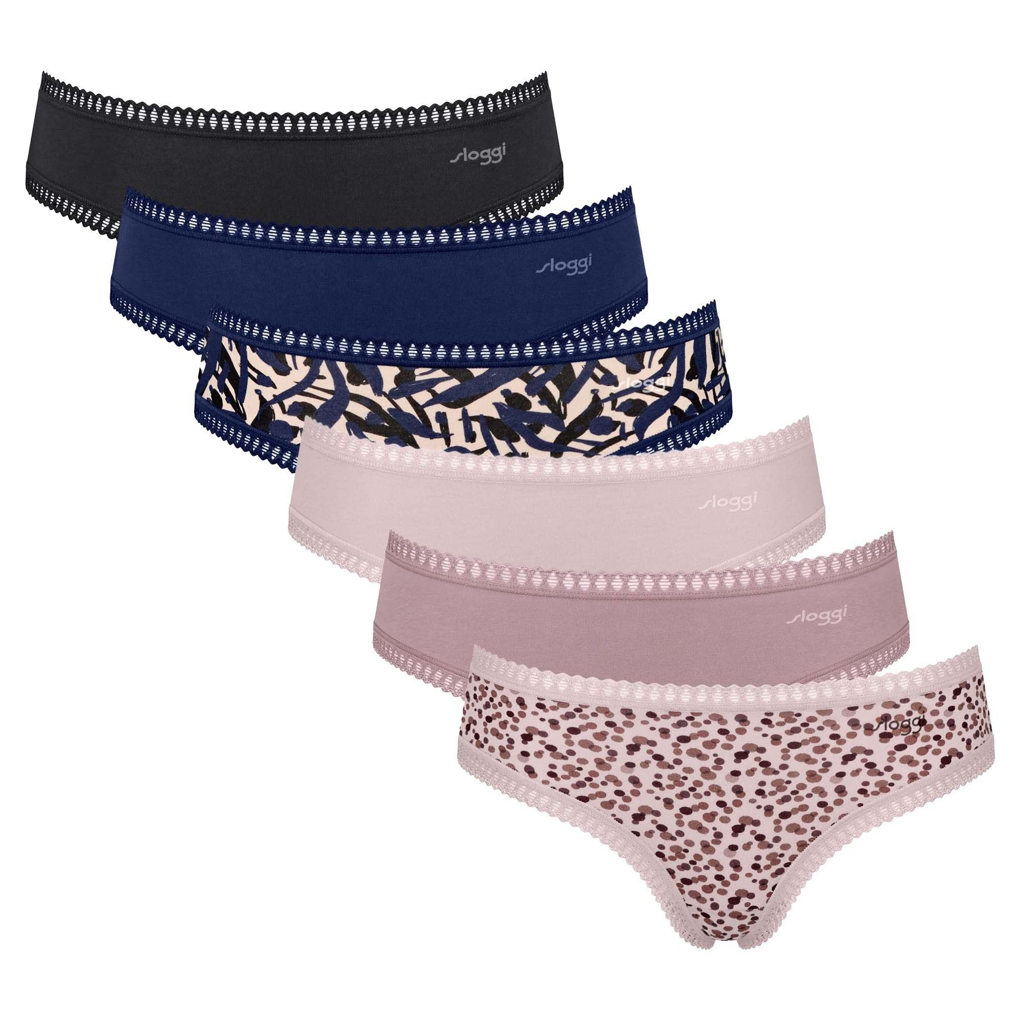 Slip Damen Slip 6er Pack Baumwolle GO Crush Hipster C6P