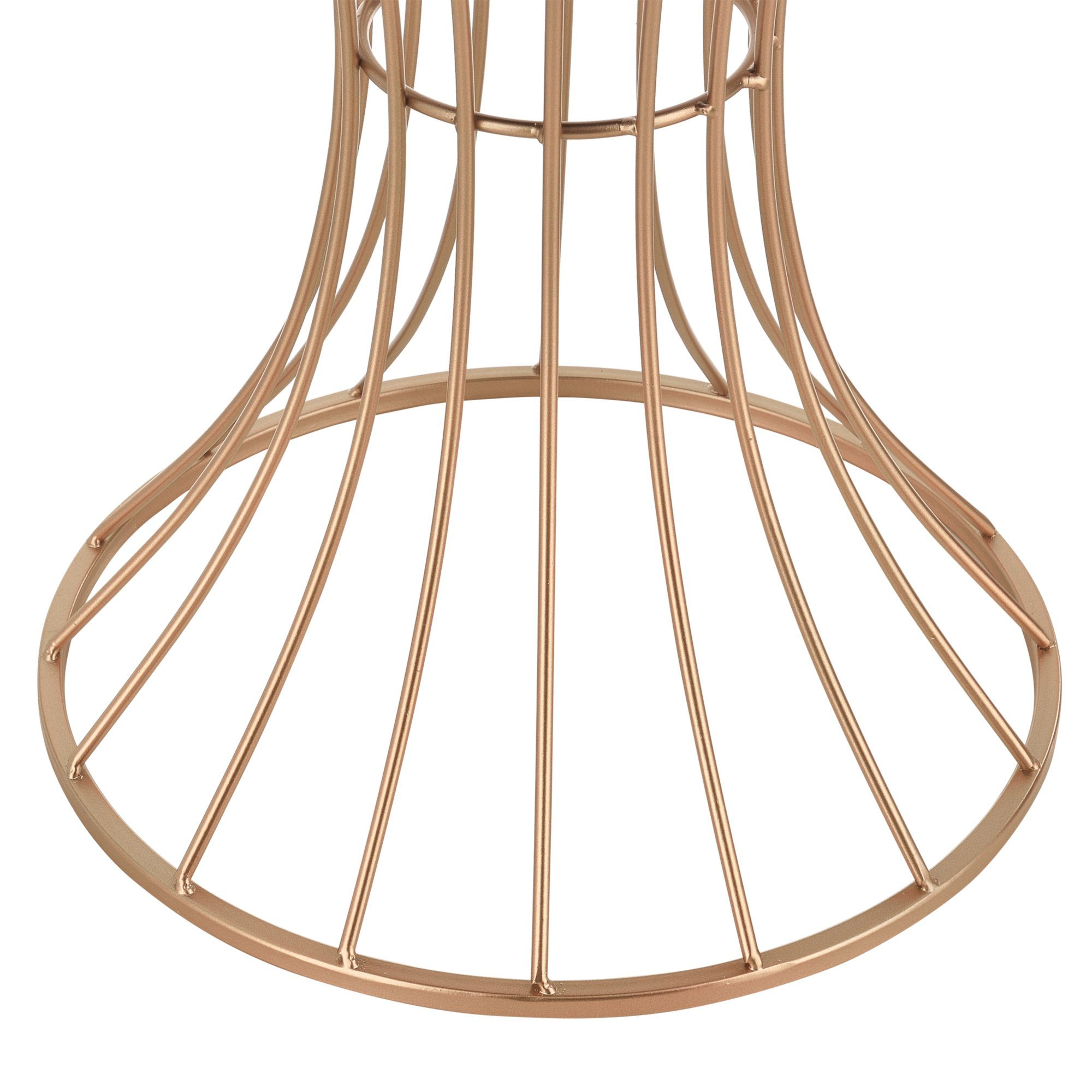 en.casa Beistelltisch, »Sablier« aus Metall Tischplatte aus MDF Ø37,5cm Kupfer