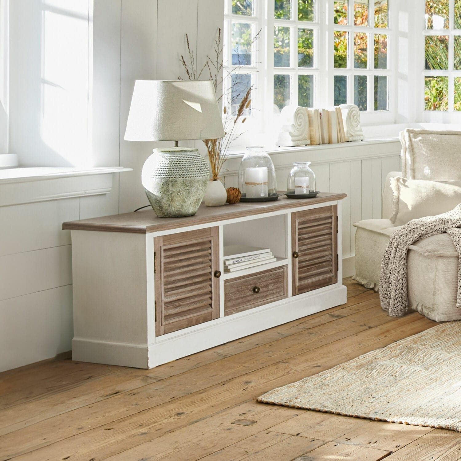 Mirabeau Kommode Sideboard Glencoe antikbraun/antikweiß