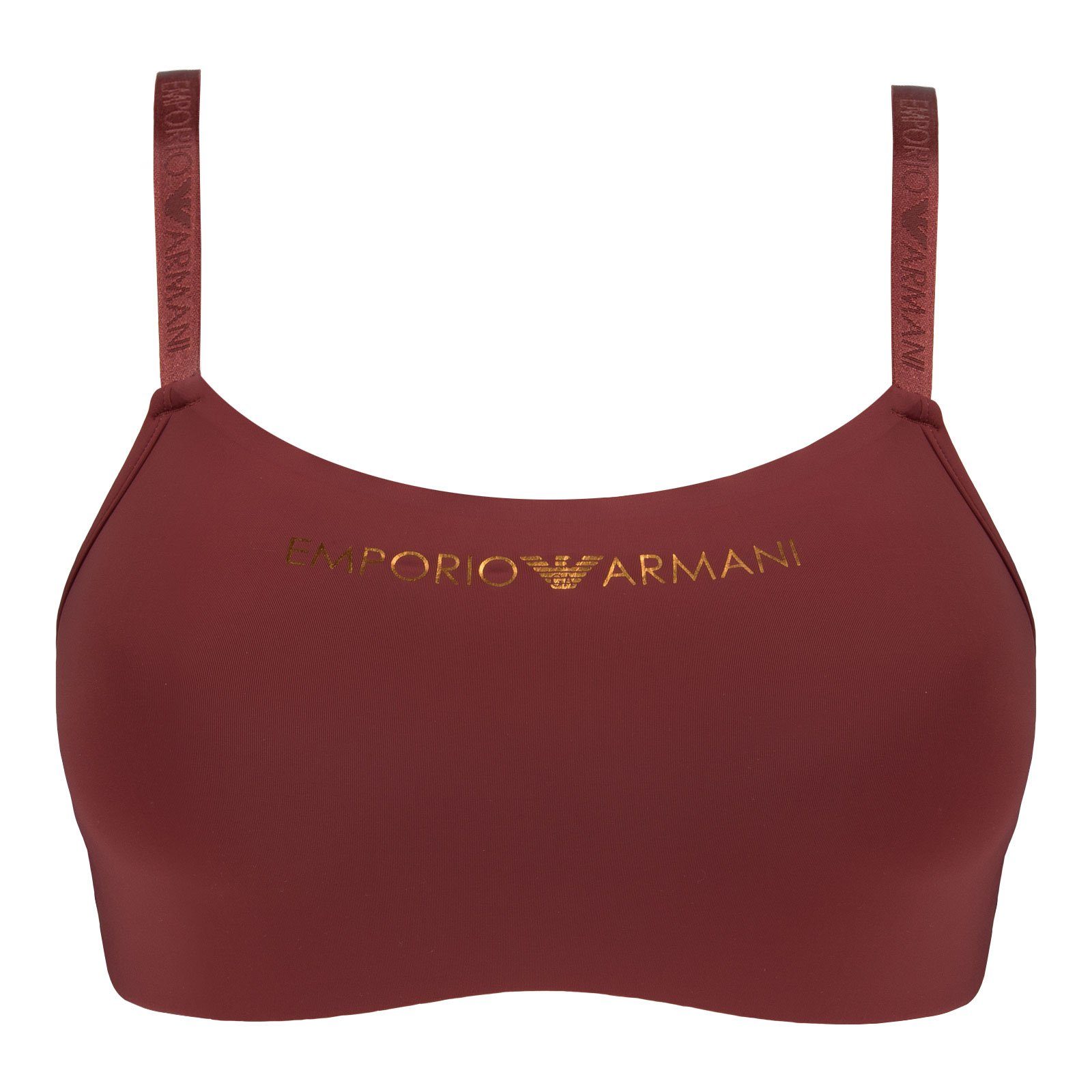 Emporio Armani Bralette-BH Microfiber mit elegant schimmerndem Markenschriftzug auf der Vorderseite 05573 pomegranate