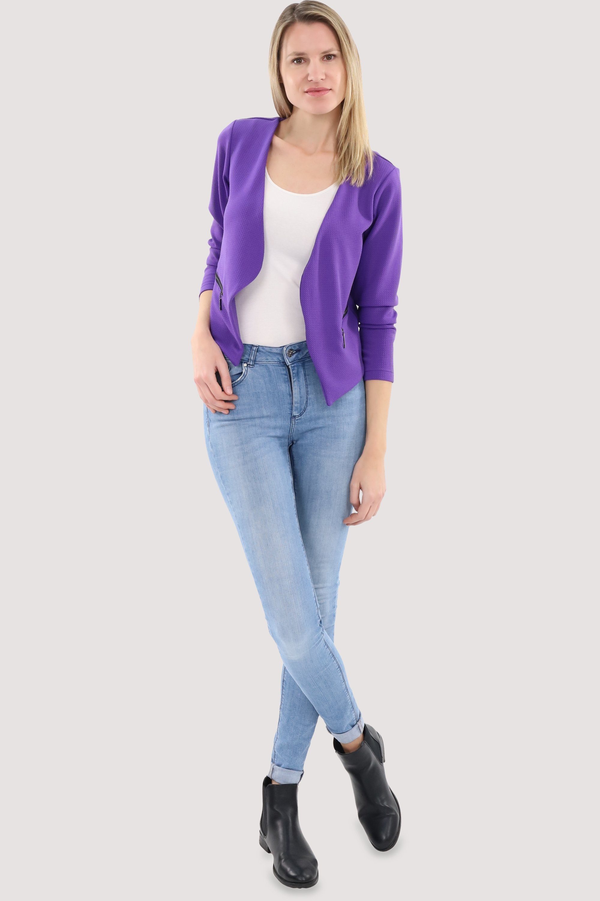 than fashion 6040 Sweatblazer Basic-Look im malito violett Jackenblazer more
