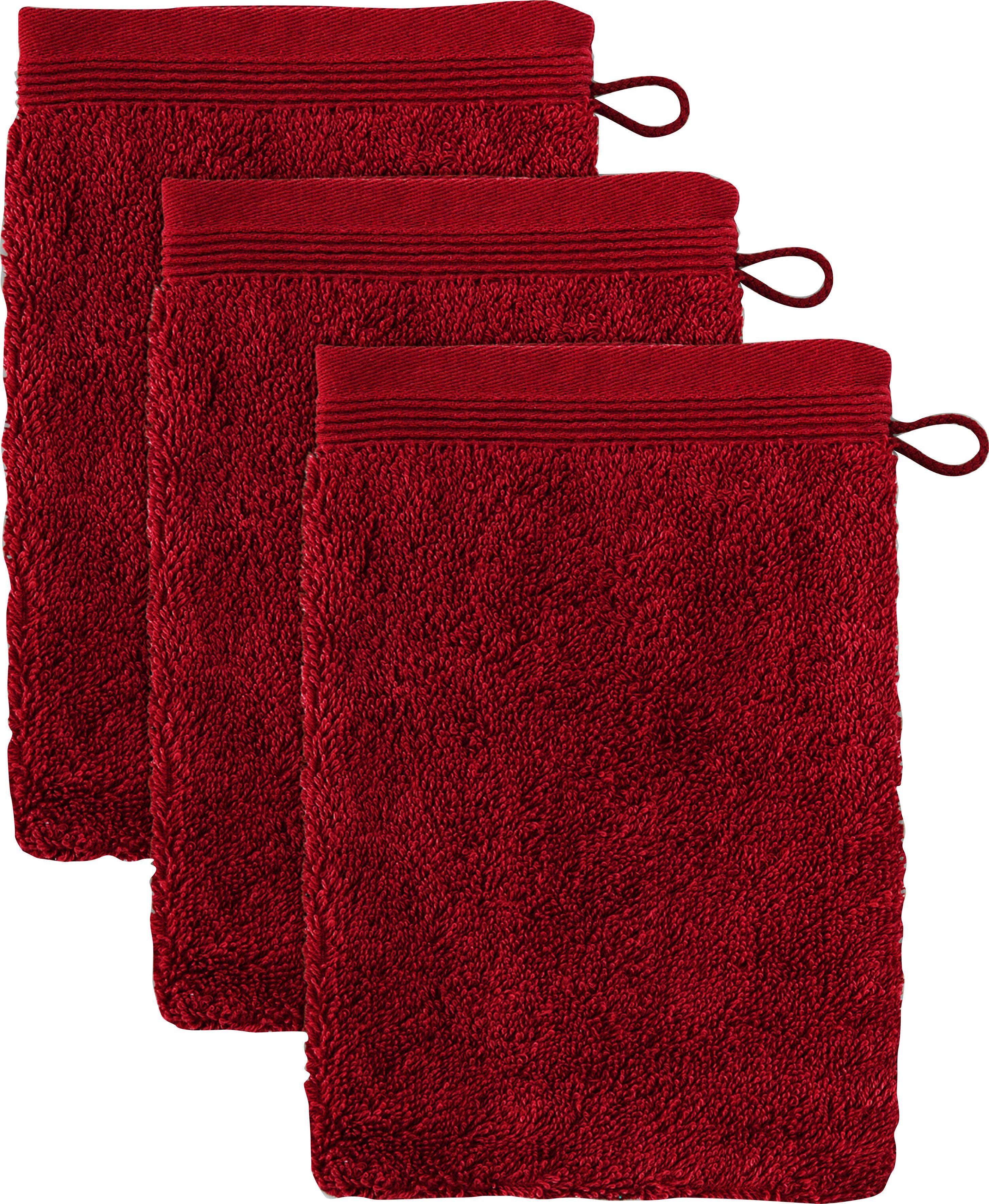 Möve Waschhandschuh Superwuschel, (Set, 3-St), Waschhandschuh Set mit Bordüre, 100% Premium Cotton Baumwolle, weich