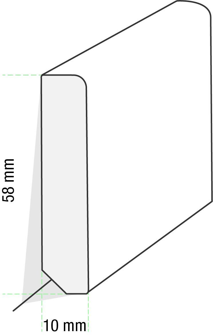 Check Sockelleiste Equipped– passend zu Check – Vinyl, Klickboden & andere Bodenbeläge, 1 Stück – 2400 x 40 x 20 mm