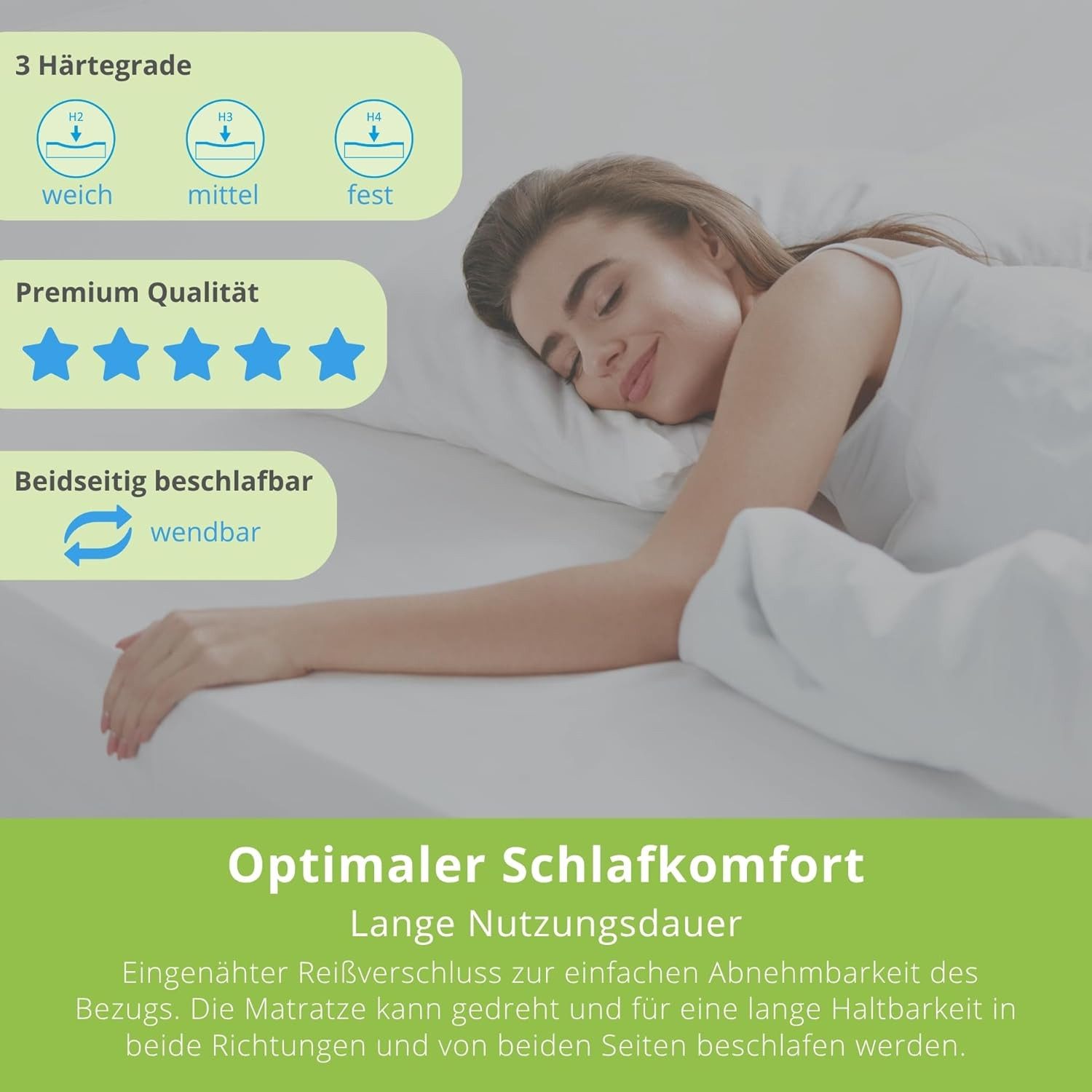 Kaltschaummatratze Comfort Line KS, 90x200 cm, 140x200 cm und weitere Größen, Bodyprotect, 10 cm hoch, punktelastisch, in verschiedenen Härtegraden – Bild 5 von 5