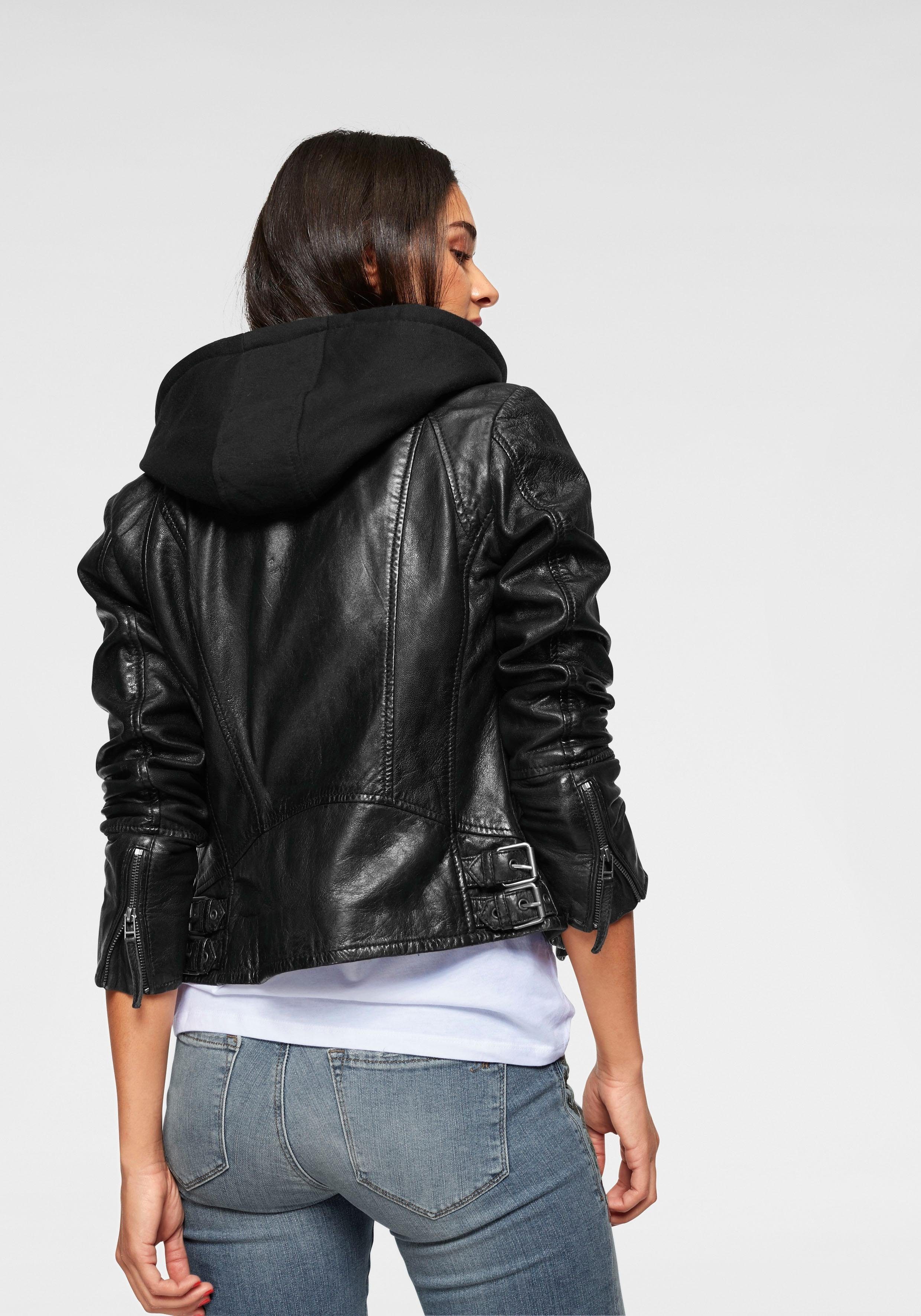 Mauritius Lederjacke NOLA Two-in-One Style - mit abnehmbarer Jersey-Kapuze – Bild 4 von 5