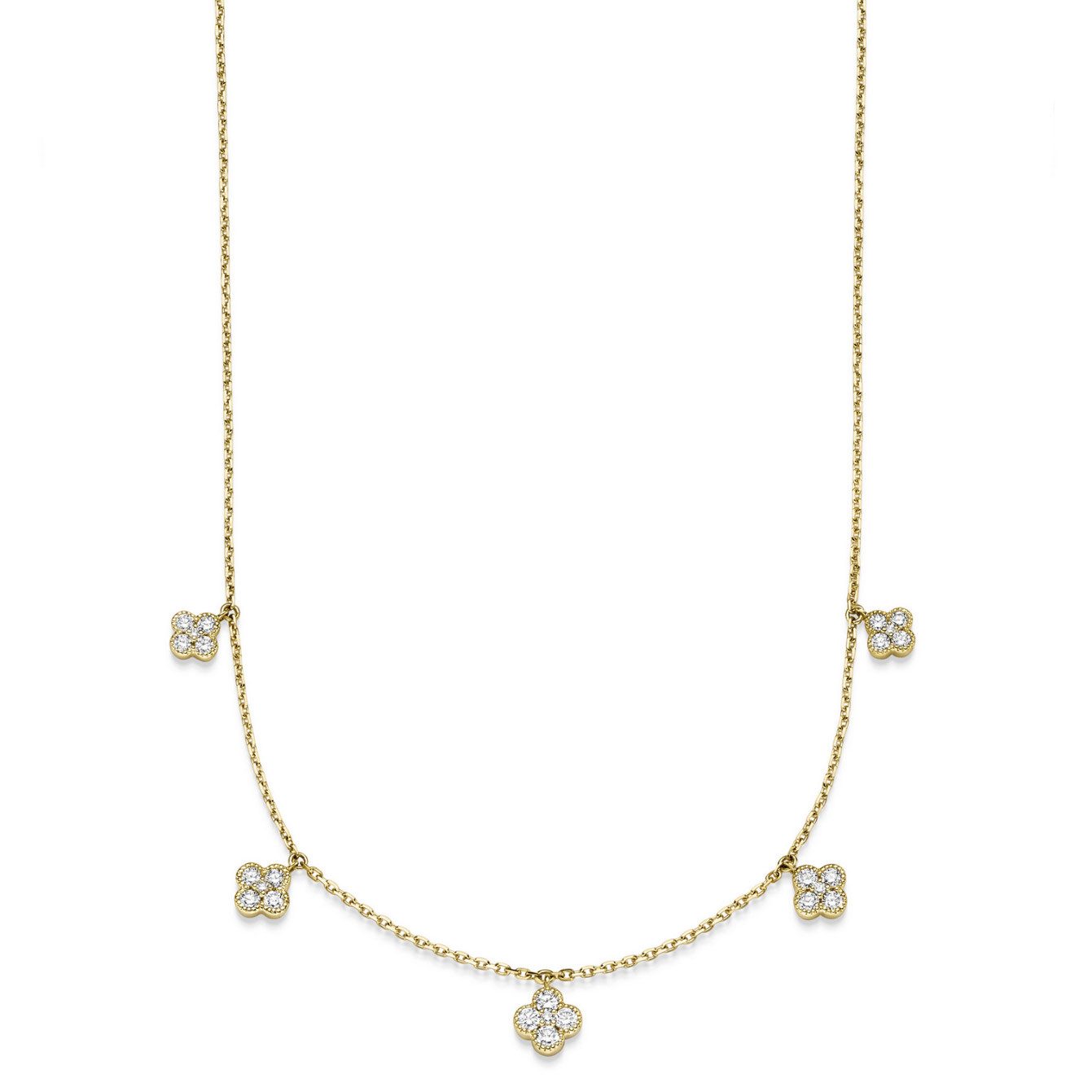 Goldkette Diamant Collier Goldkette 25 Brillianten 0.7ct. 750-18 Karat Gold 45cm
