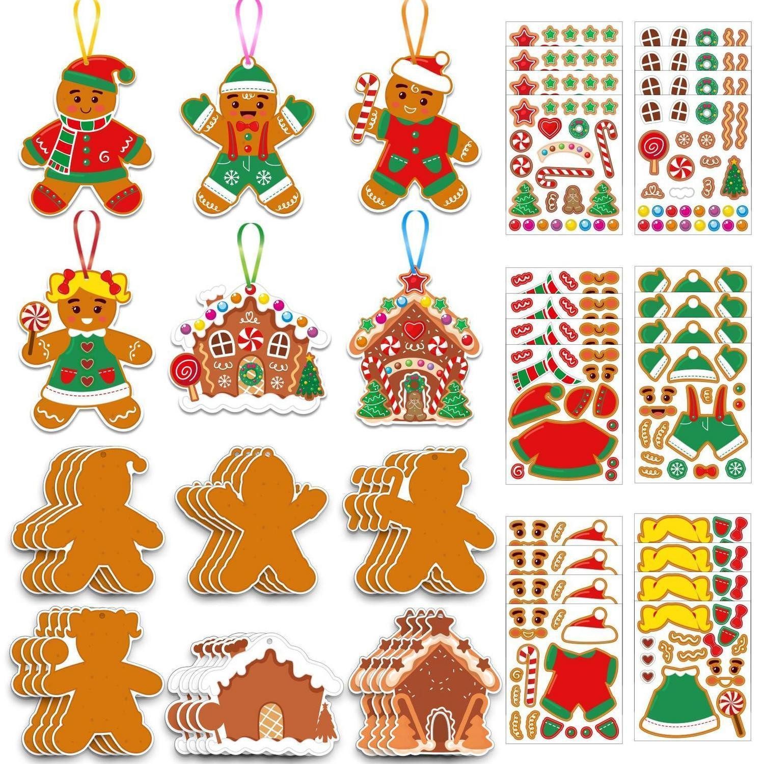 LuxusKollektion Kreativset Lebkuchenmann Bastelset Weihnachten Kinder Aufkleber