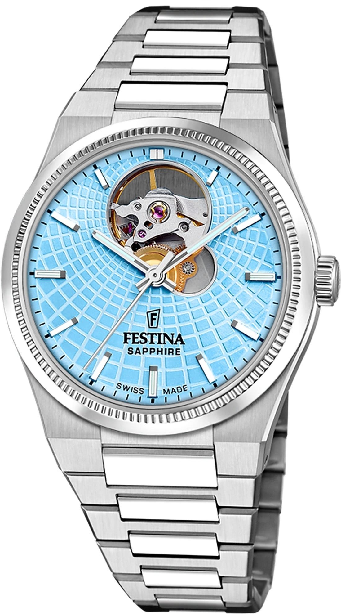 Festina Automatikuhr Festina Damenuhr Swiss Made Armbanduhr, (Analoguhr), Damen Armbanduhr rund, Edelstahlarmband silber, Elegant