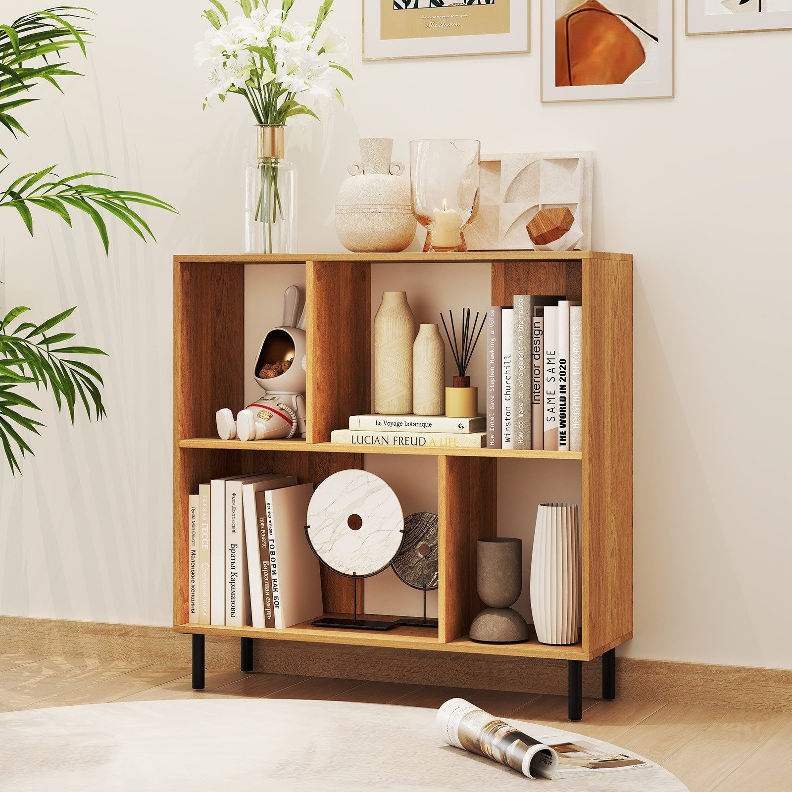 COSTWAY Bücherregal, mit 4 Fächern, Würfelregal günstig online kaufen
