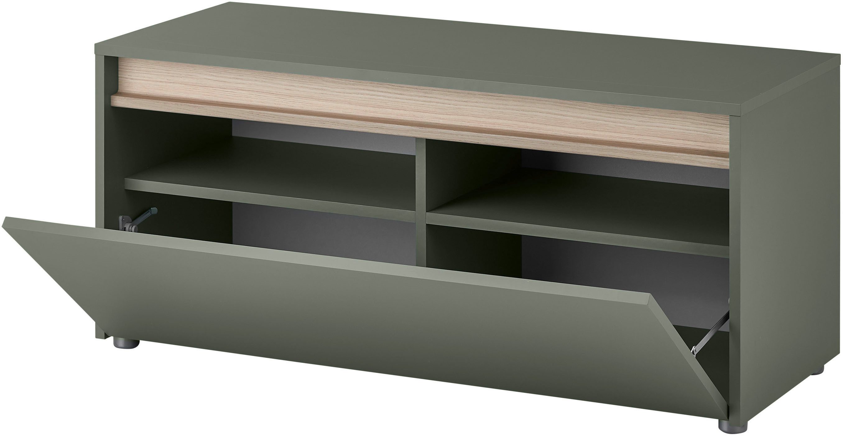 Home affaire Schuhbank GiRON/CiTY, Garderobenbank mit Klappe, Sitzbank in vier Farben, viel Stauraum, Platz für ca. 8 Paar Schuhe, 100 cm breit – Bild 4 von 5