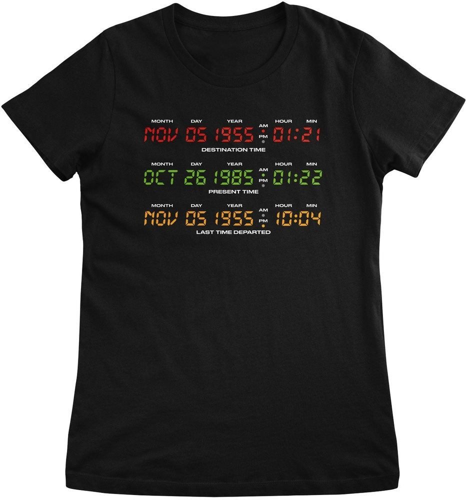 Back to the Future T-Shirt Delorean Display Girly Tee