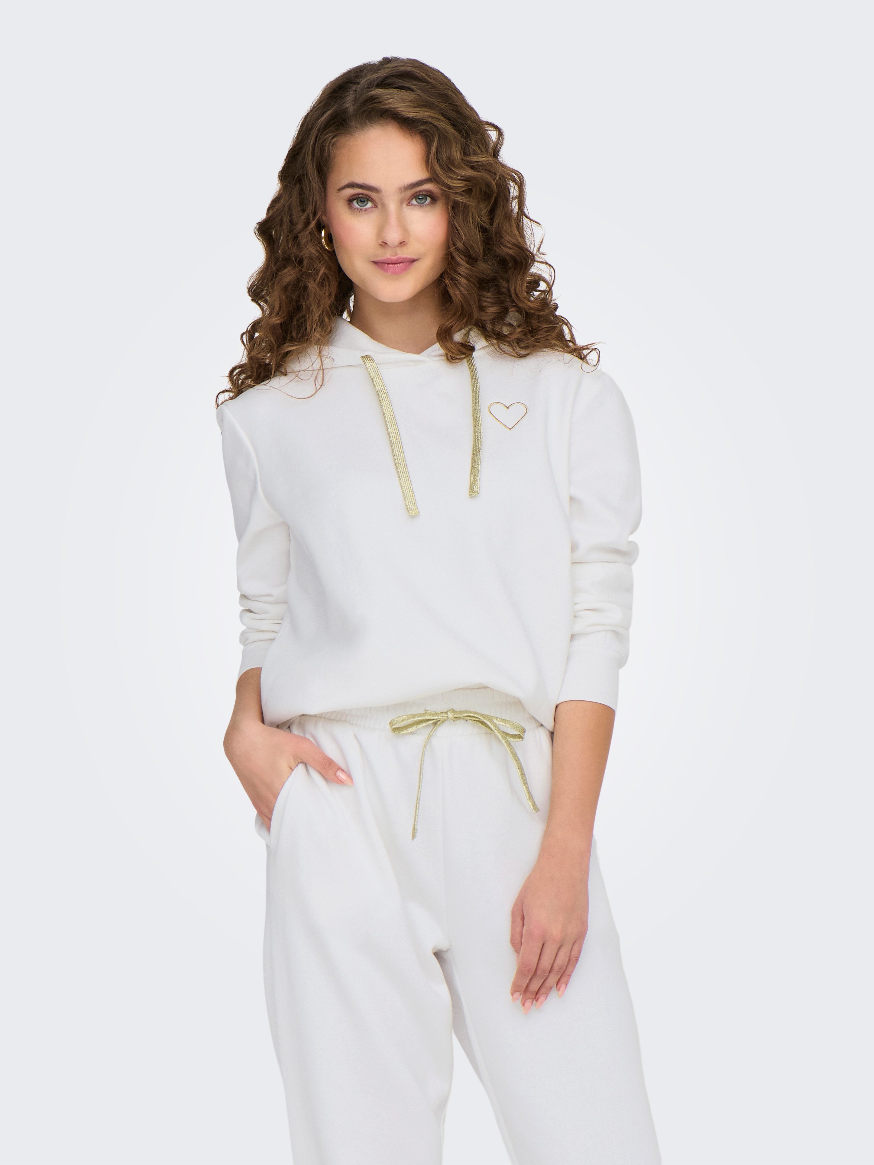 ONLY Kapuzensweatshirt ONLNOLI L/S HEART HOOD SWT NOOS Baumwollmischung, regular fit