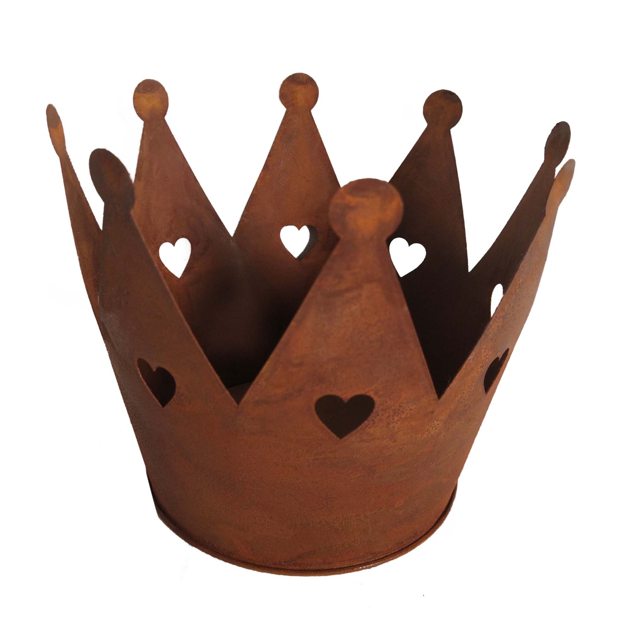UNUS GARDEN Dekofigur Krone Zink Rost mit Herzen Rost Ø15 (1 St)